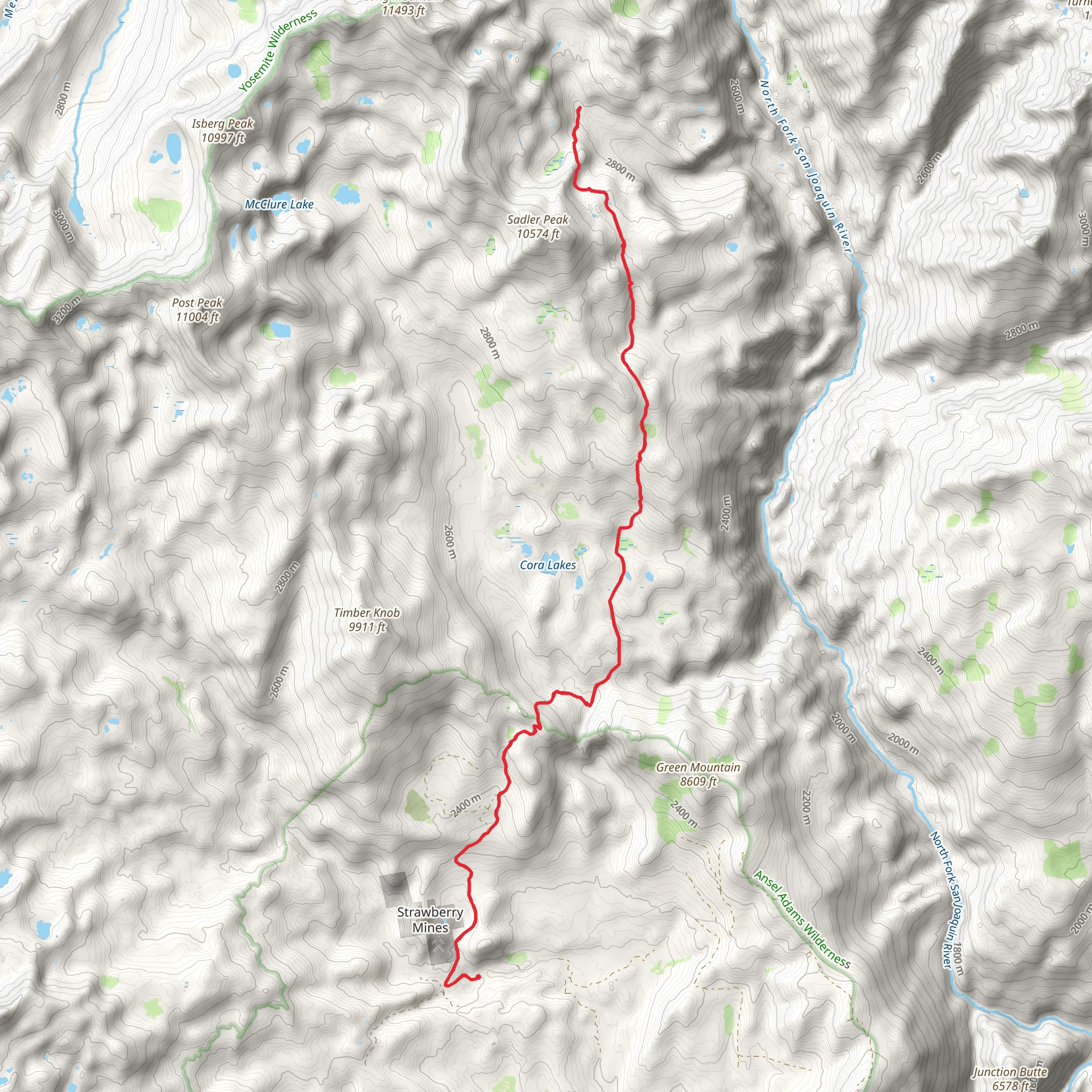 Long Creek via Hole Trail mobile static map