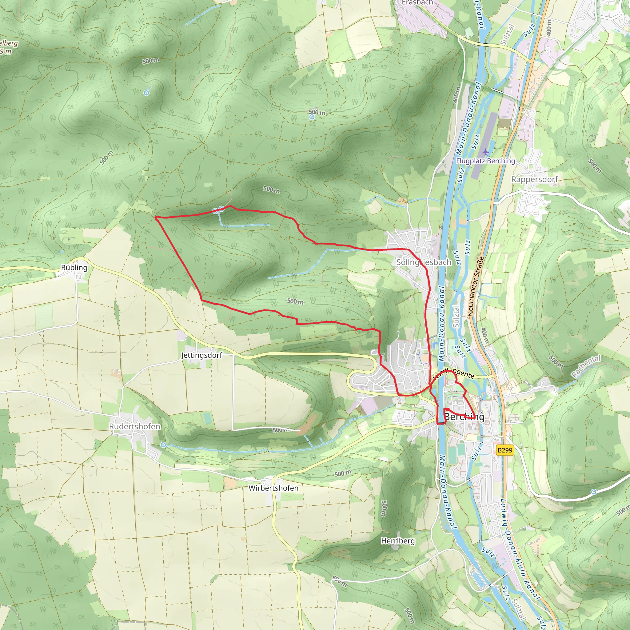 Main Donau Kanal via Hoher Brunnen mobile static map