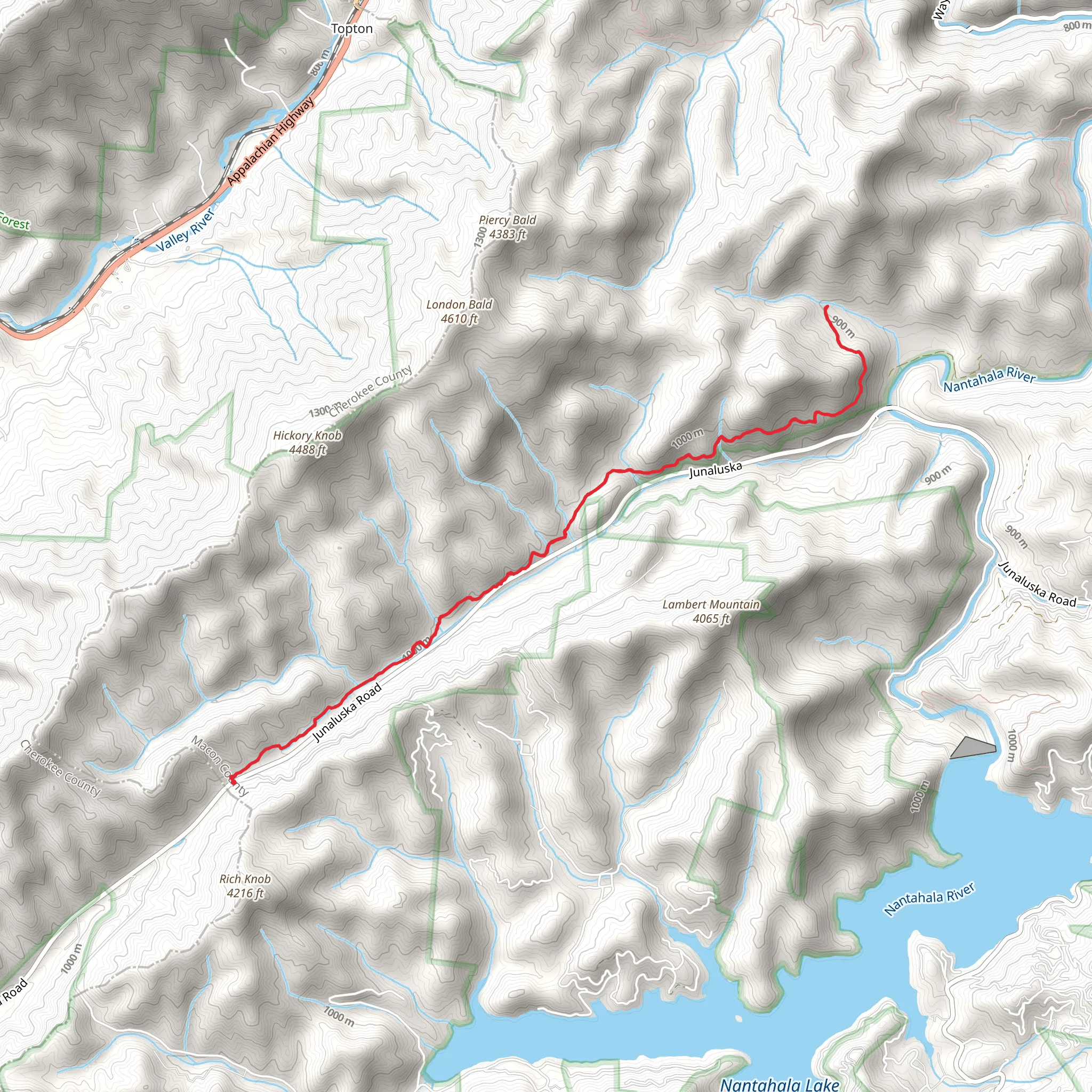Junaluska Gap Trail mobile static map