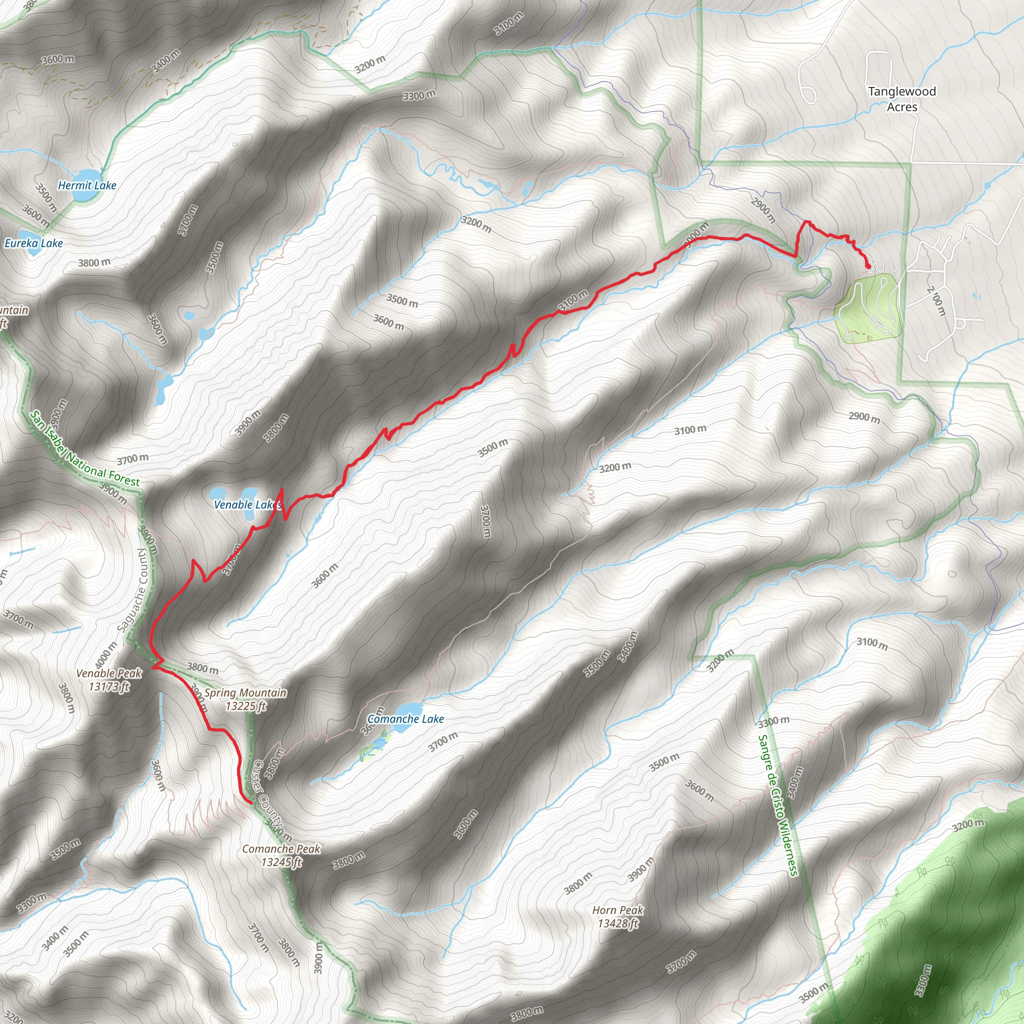 Phantom Terrace via Venable Trail mobile static map