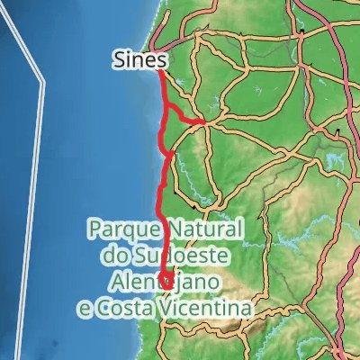 Rota Vicentina (Fishermen’s Trail) 9-Day Moderate Tour (Hillwalk Tours) mobile static map