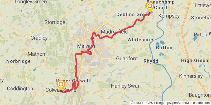 Wye to the Thames - Hereford to Oxford stage 3 Map