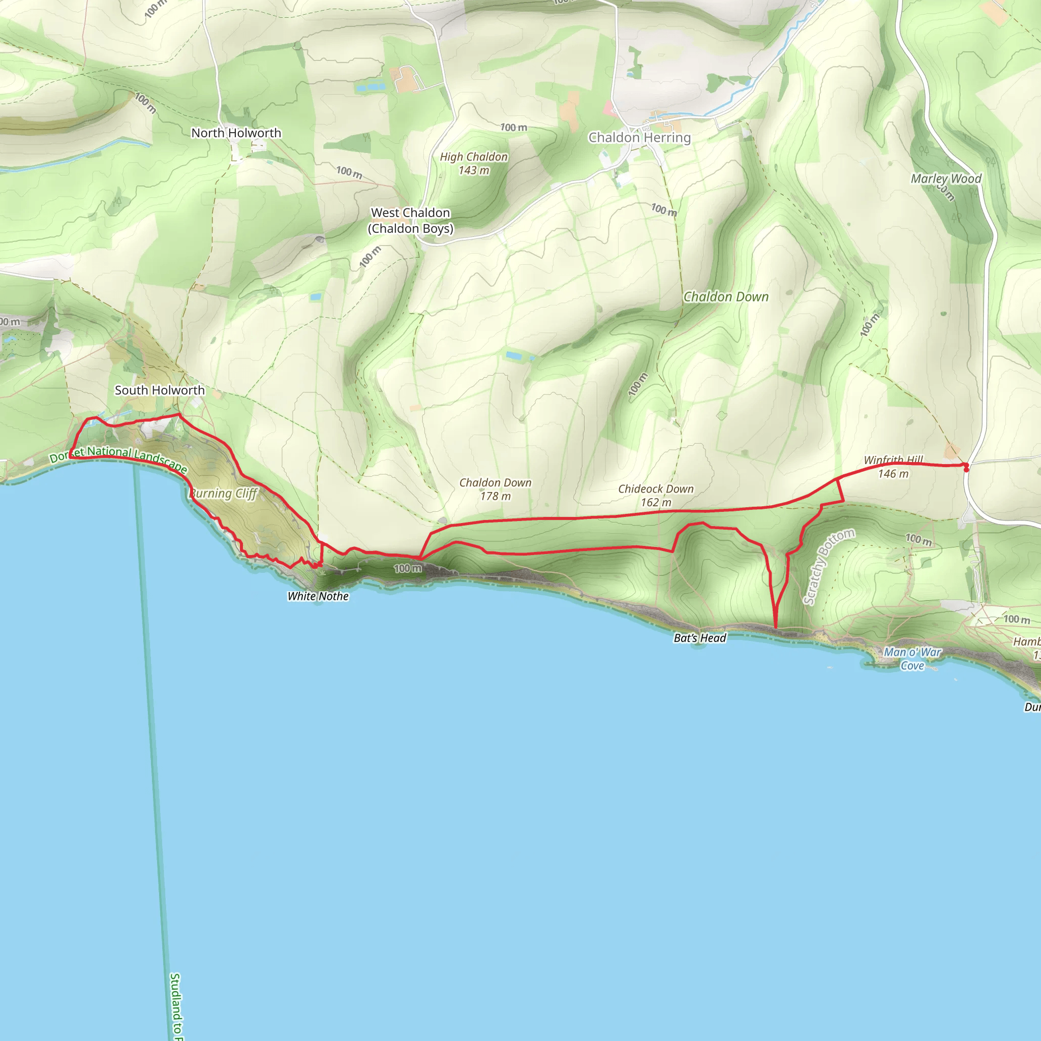 National Trust - Ringstead Bay and Durdle Door Loop mobile static map