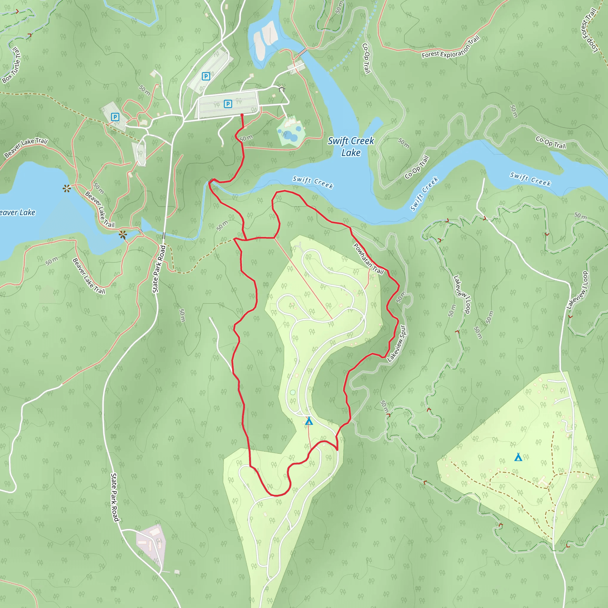 Powhatan Loop Trail mobile static map