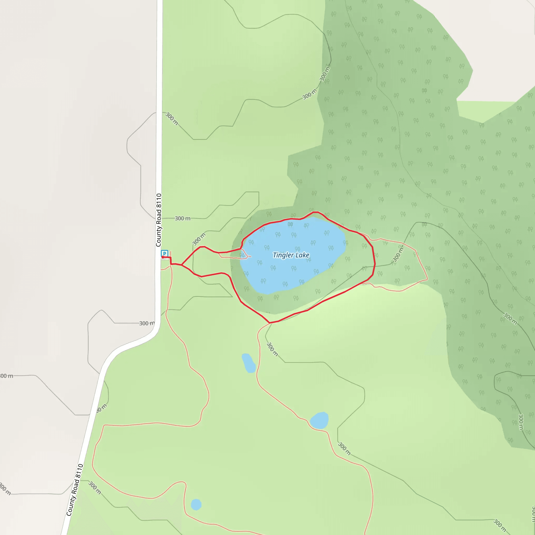 Tingler Lake Loop mobile static map