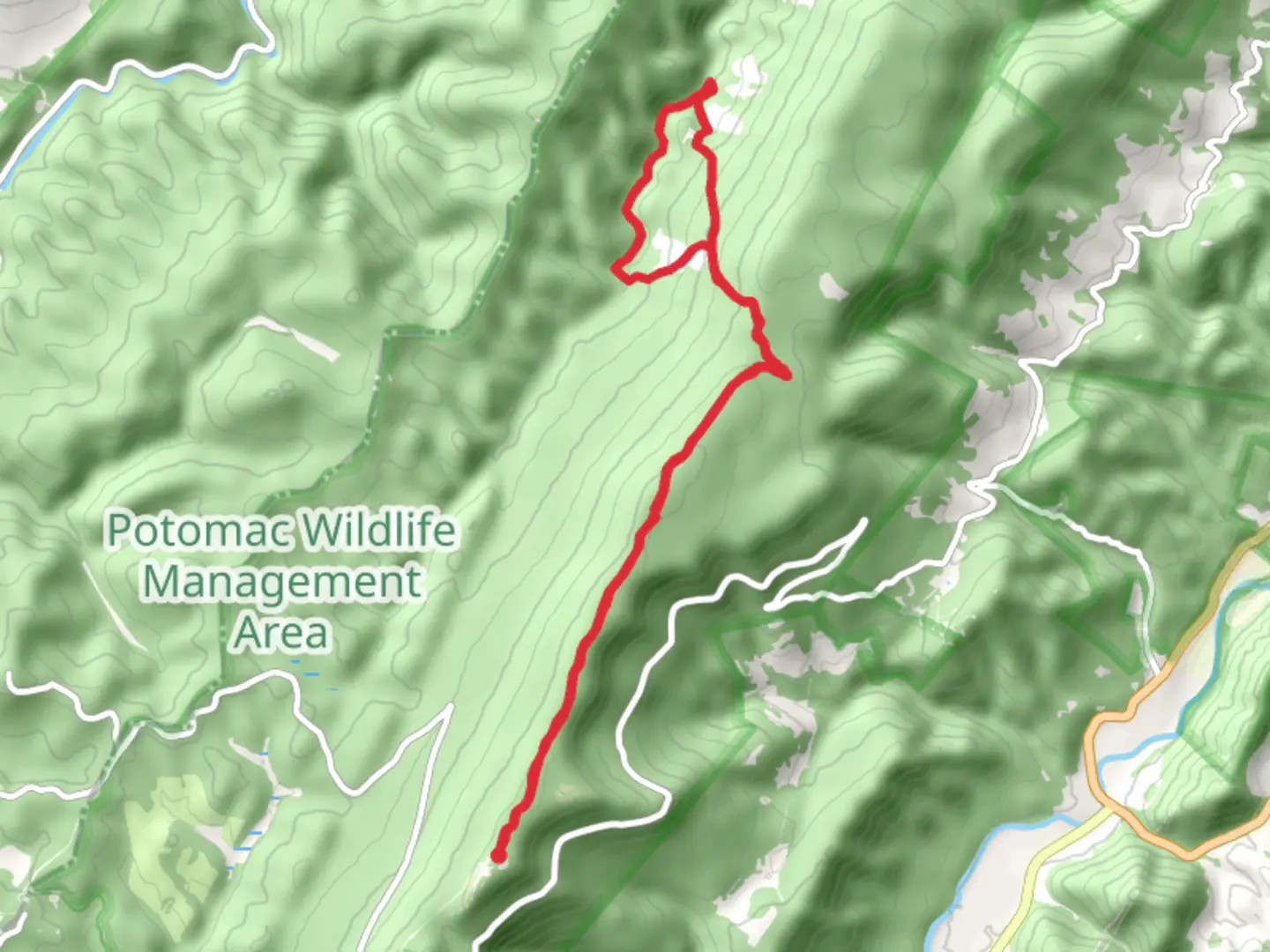 An image depicting the trail Seneca Creek Trail and Horton Trail Loop and its surrounding area.