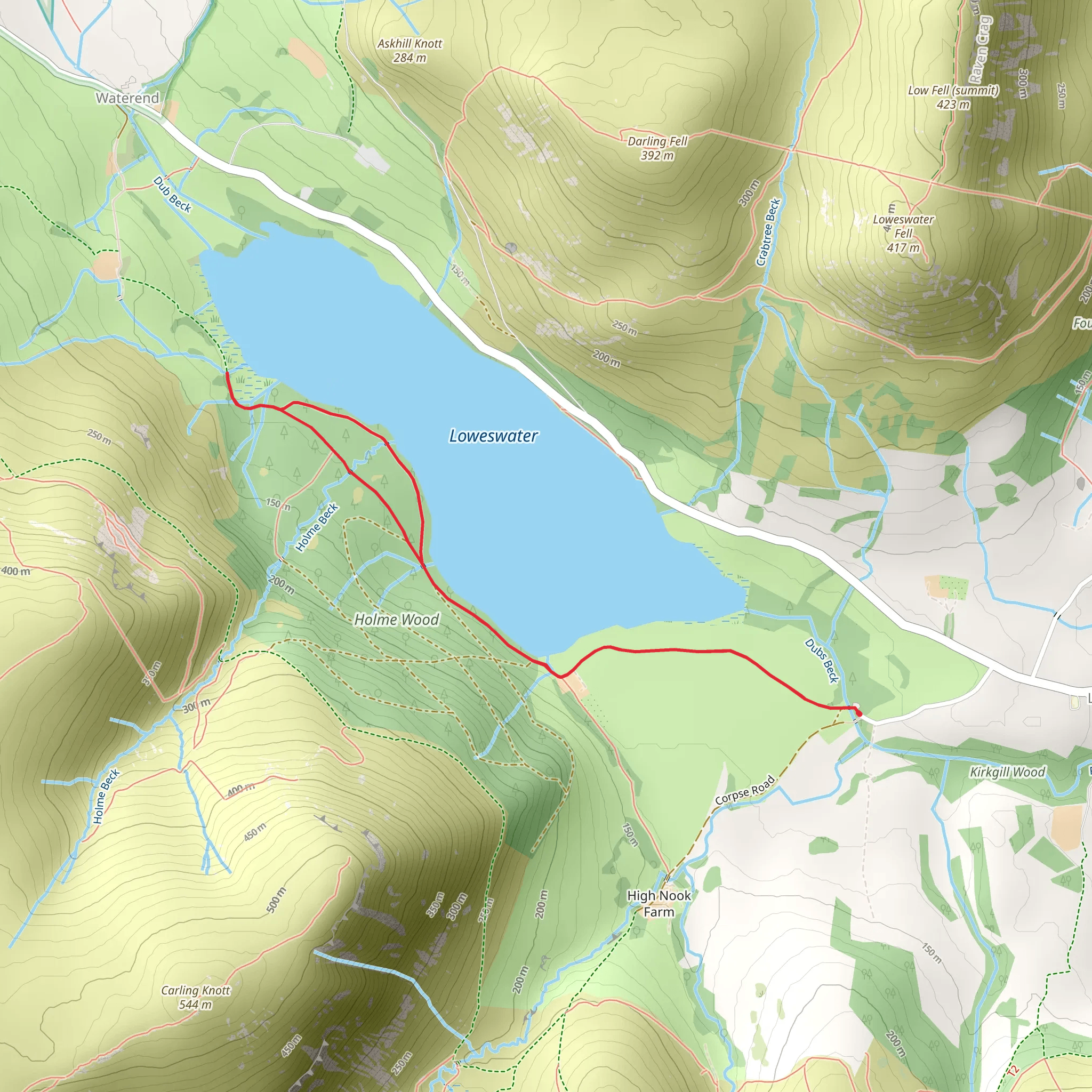 Loweswater Lake Walk mobile static map