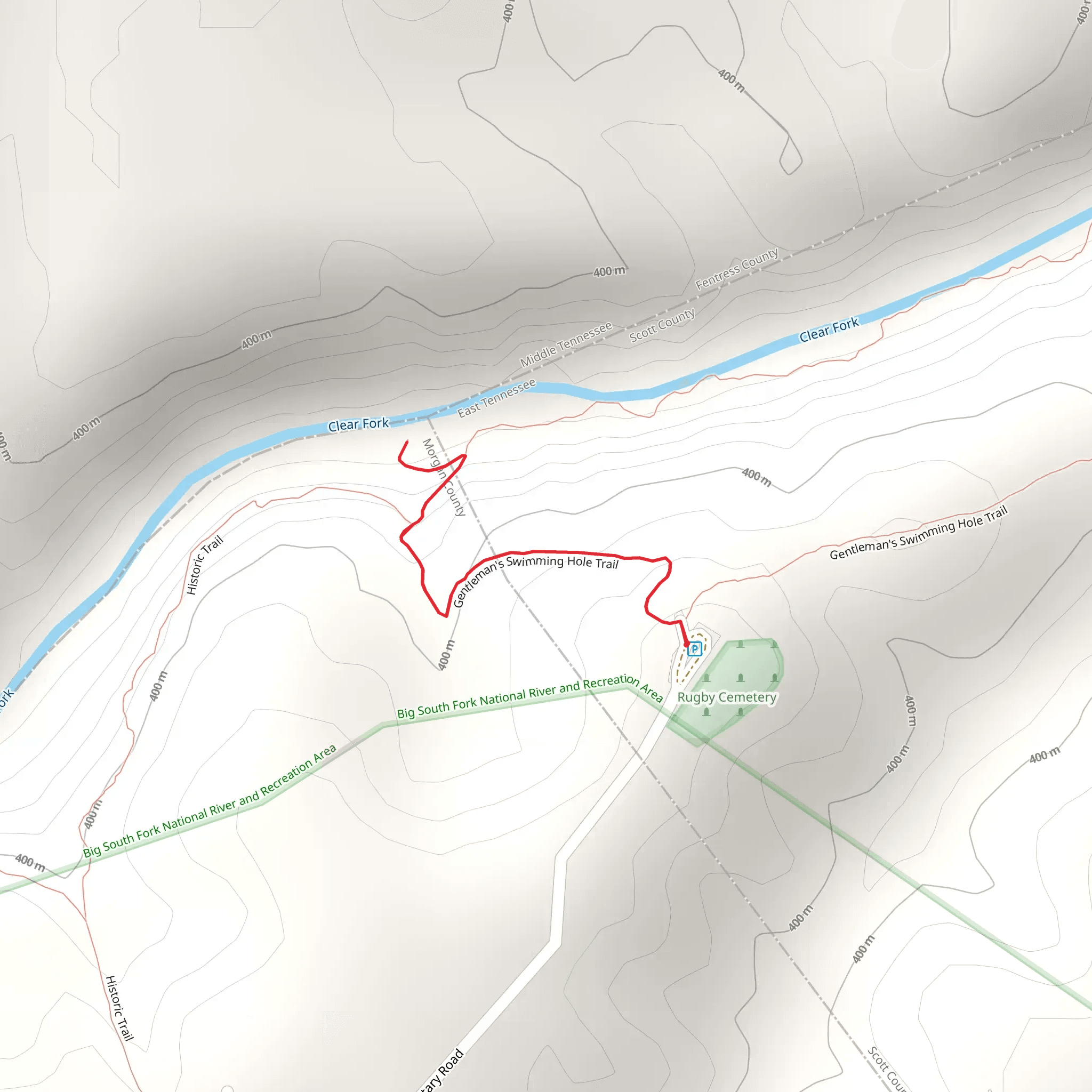 Gentleman's Swimming Hole Trail mobile static map