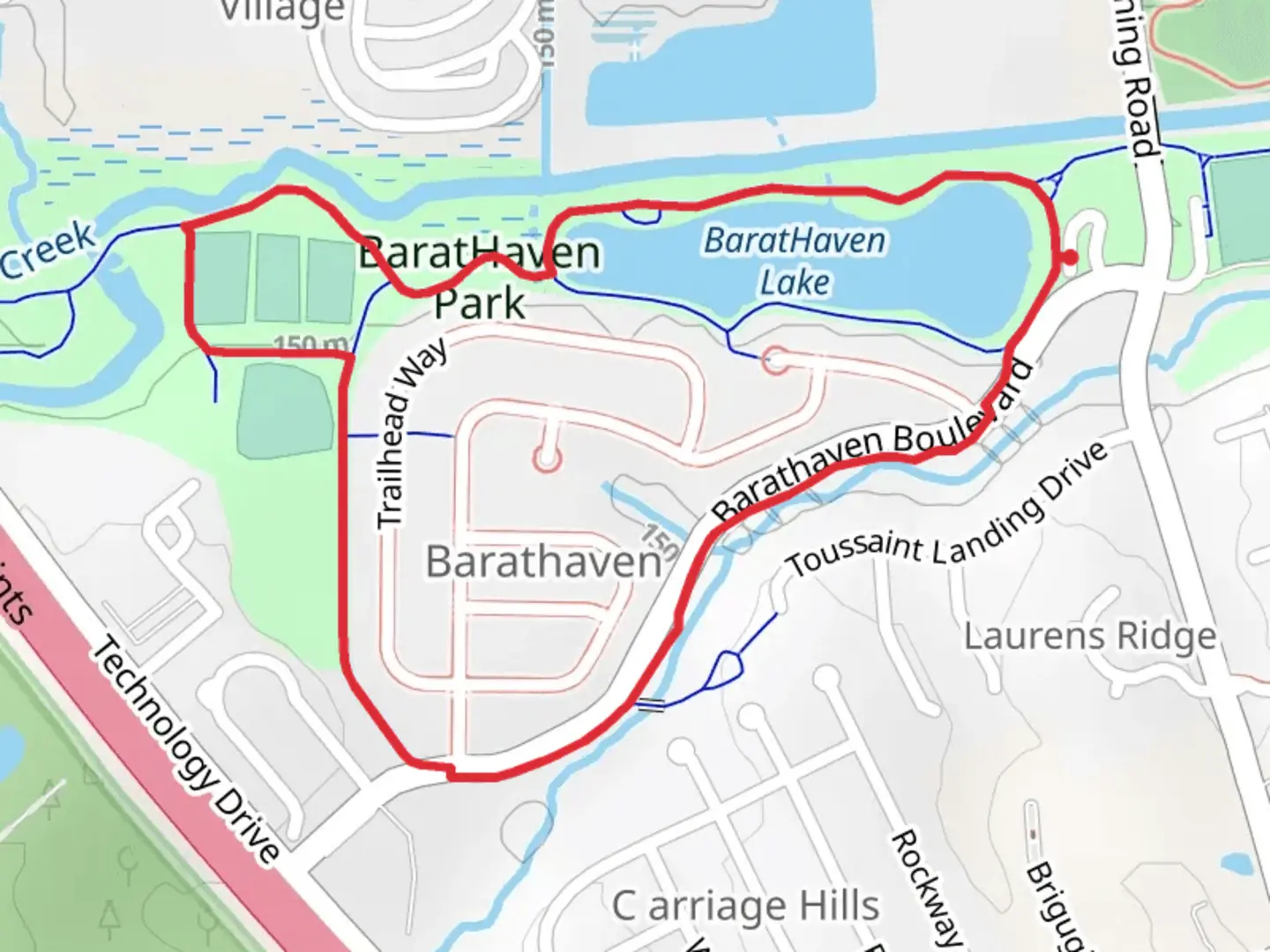 An image depicting the trail BaratHaven Lake Loop and its surrounding area.