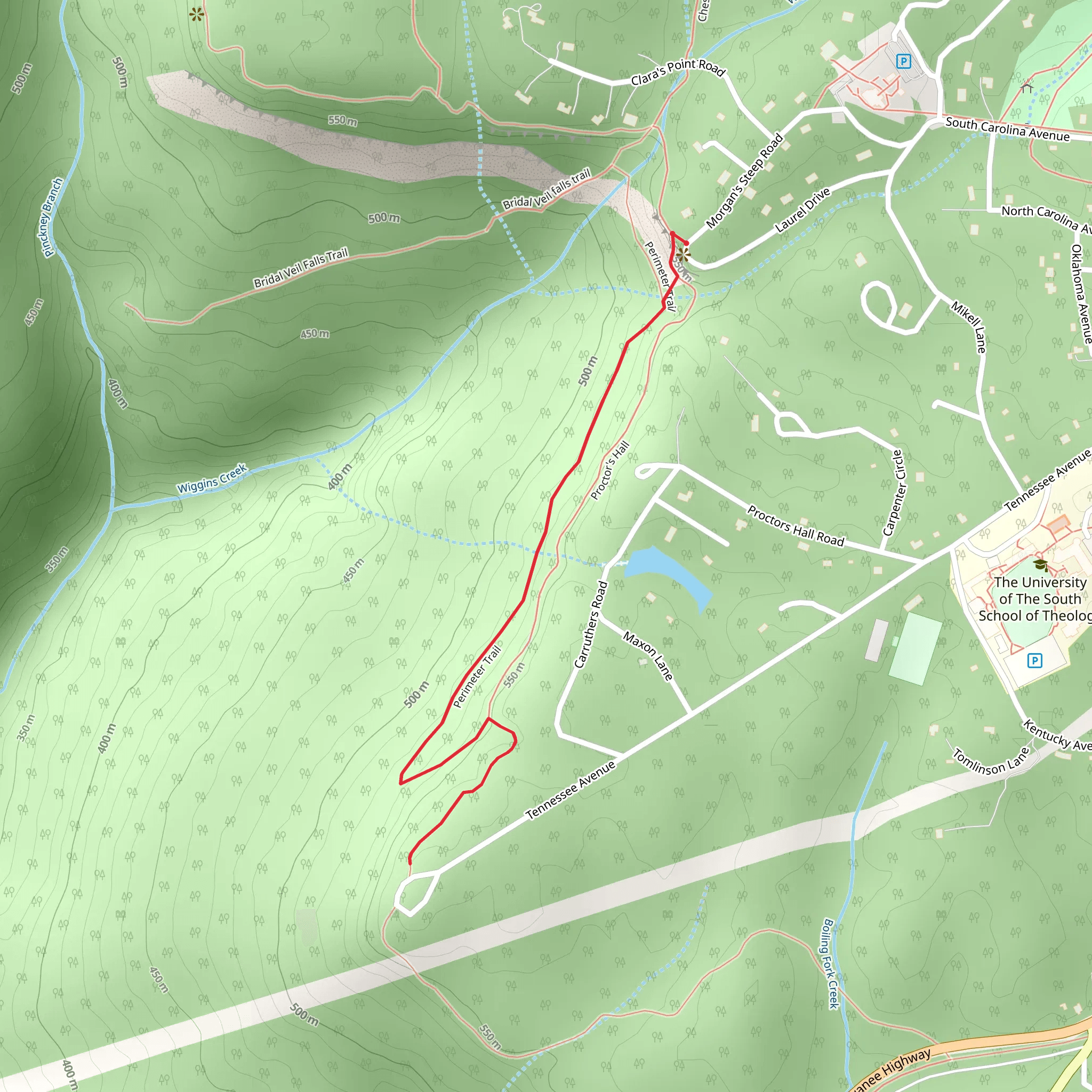 Perimeter Short Trail mobile static map