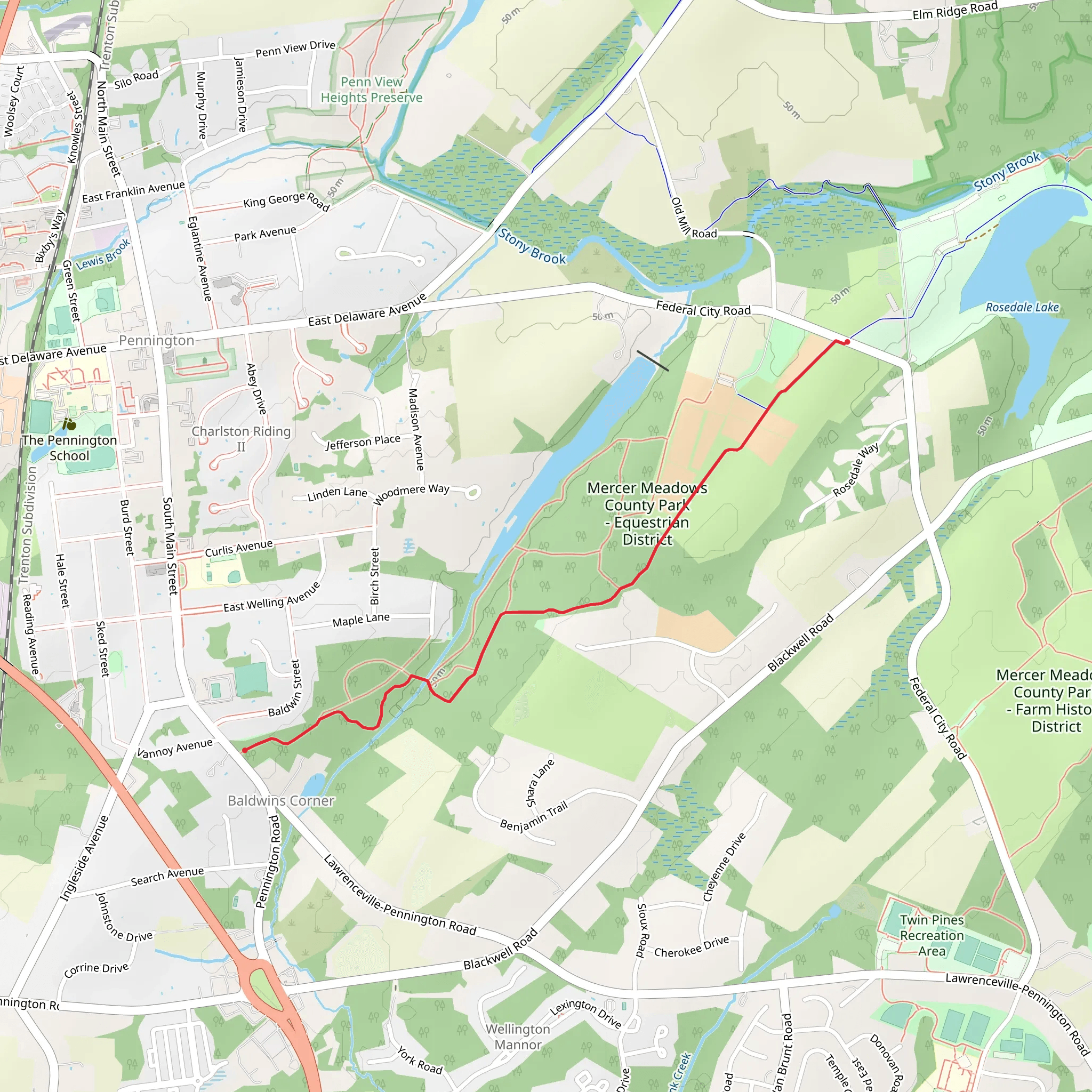 Curlis Woods Trail mobile static map