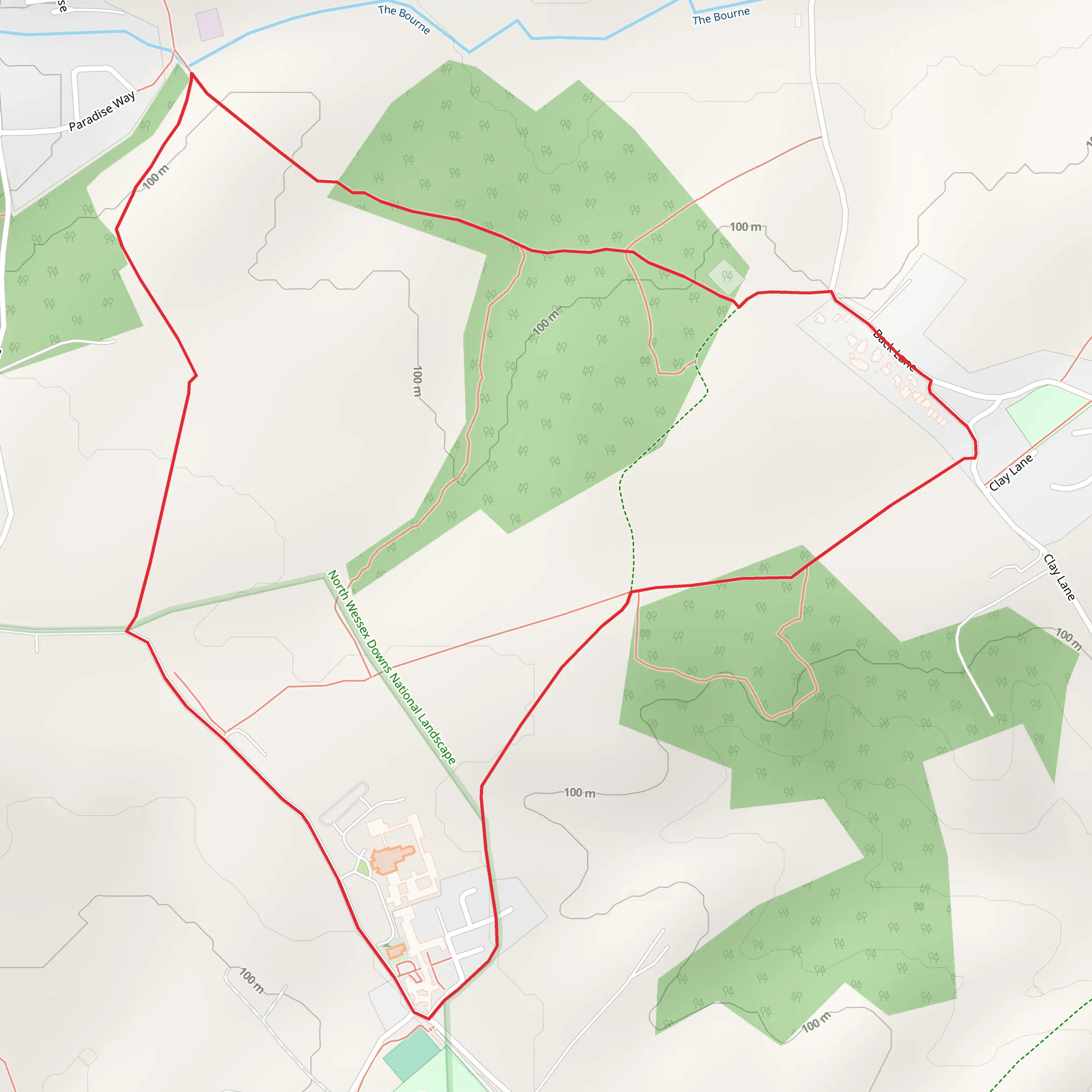 Douai Abbey Loop - Upper Woolhampton mobile static map