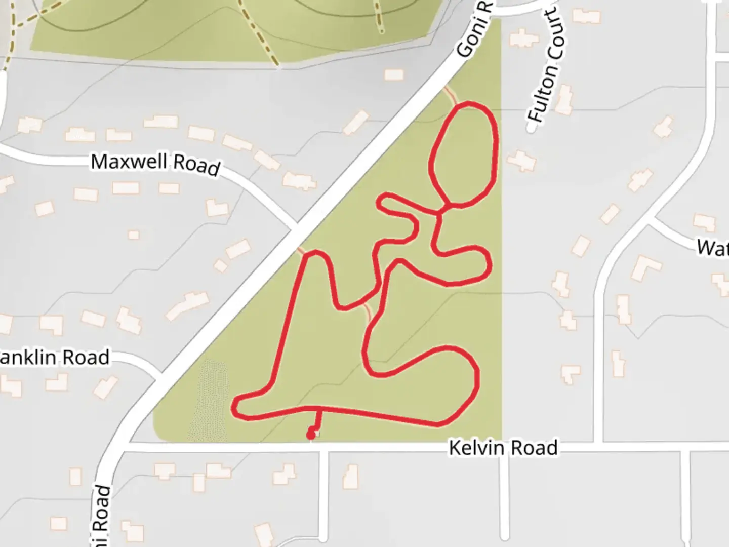 An image depicting the trail Kelvin Road Loop and its surrounding area.