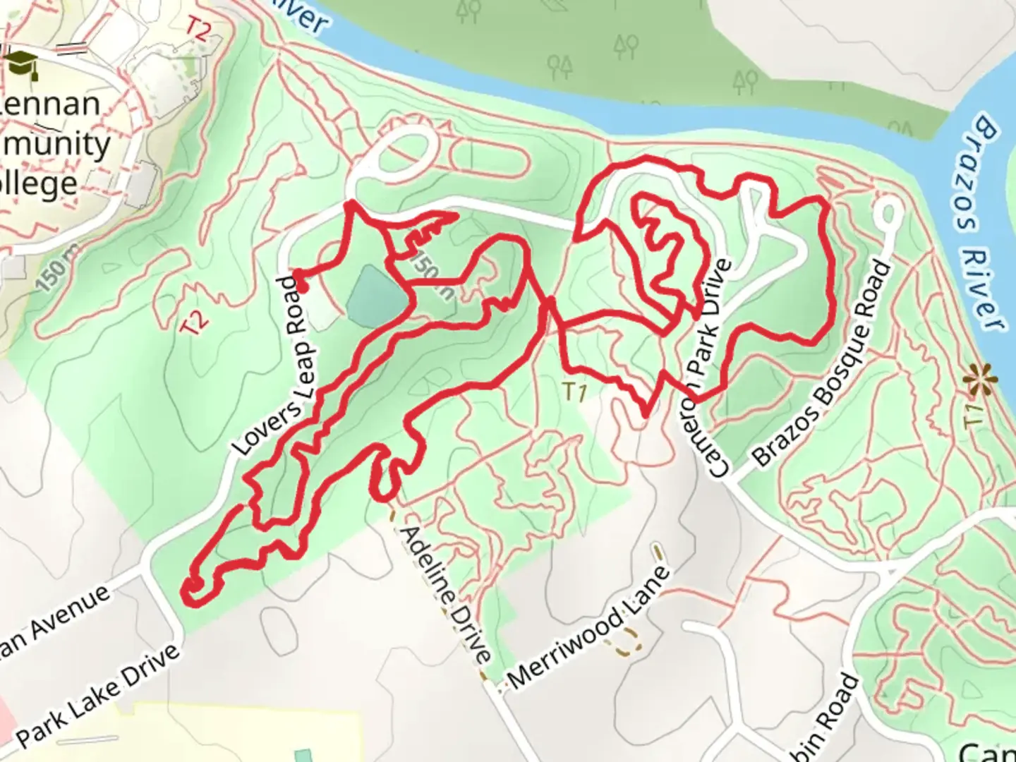 An image depicting the trail Vortex, Colorado and Johnnie Loop Walk and its surrounding area.