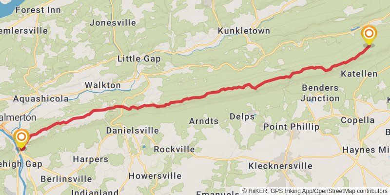 Appalachian Trail Section Hike - East Stroudsburg to Port Clinton stage 3 Map