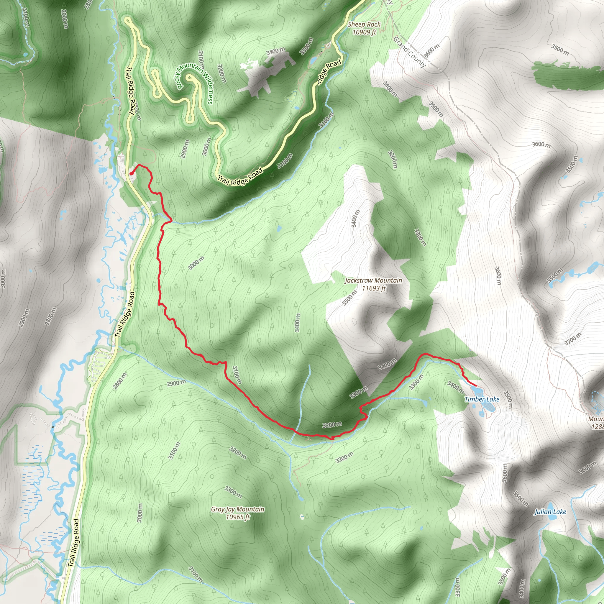 Timber Lake Trail mobile static map