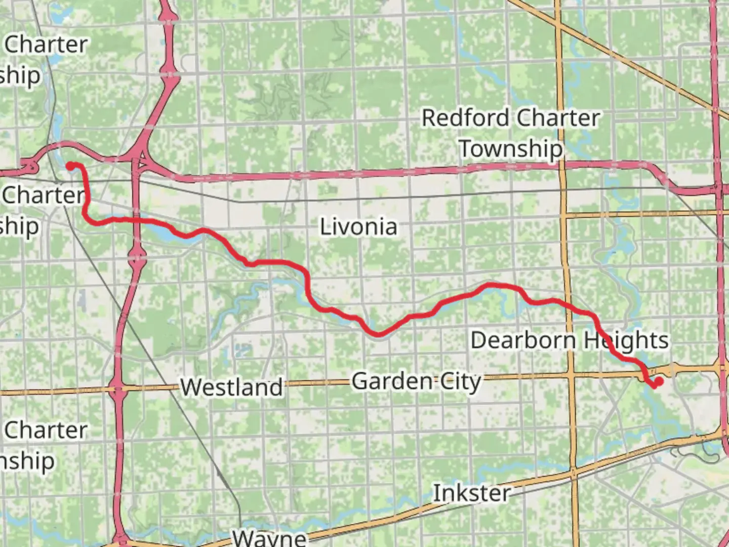 An image depicting the trail Hines Park Trail and its surrounding area.