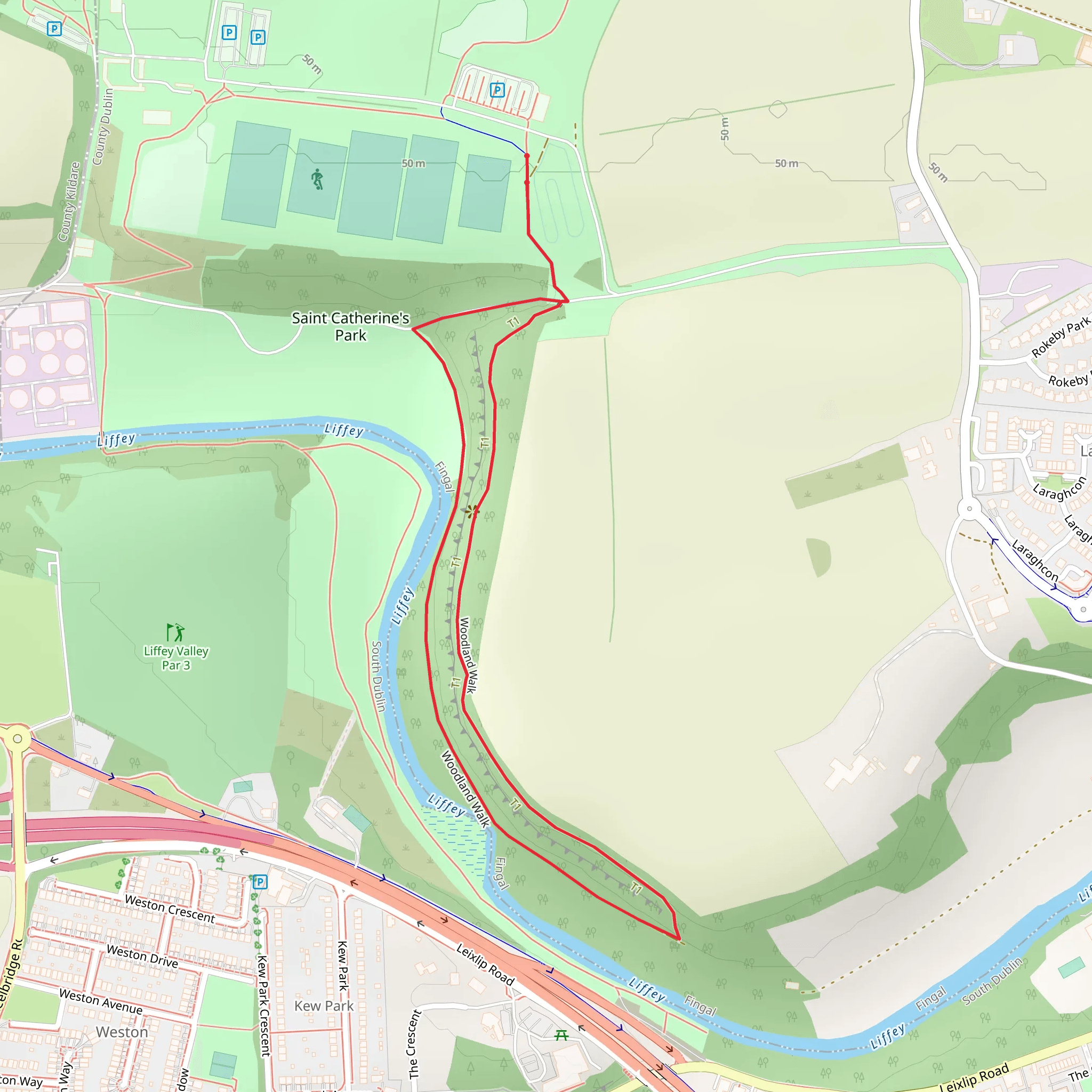 St Catherines Woodland Walk mobile static map