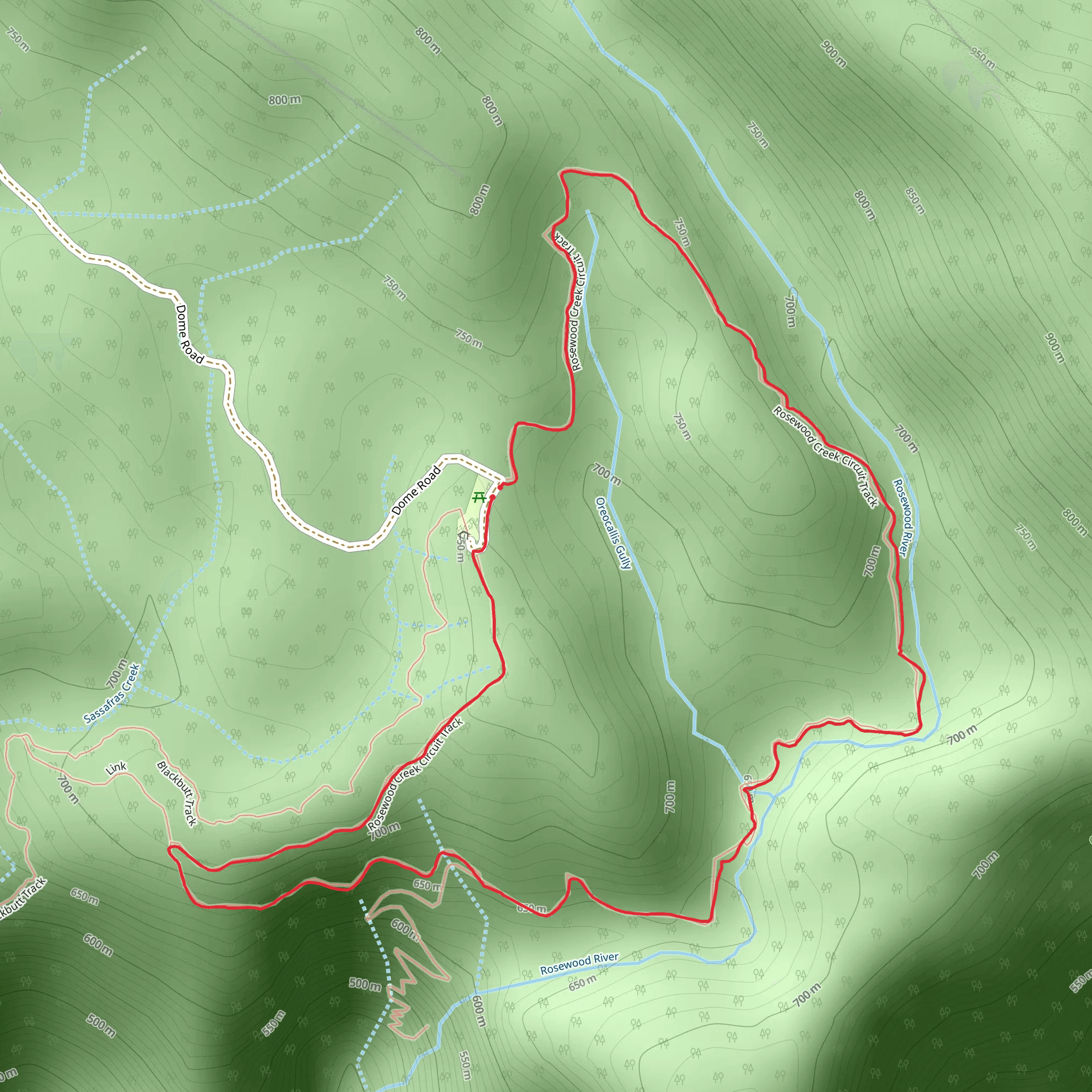 Rosewood Creek Track mobile static map