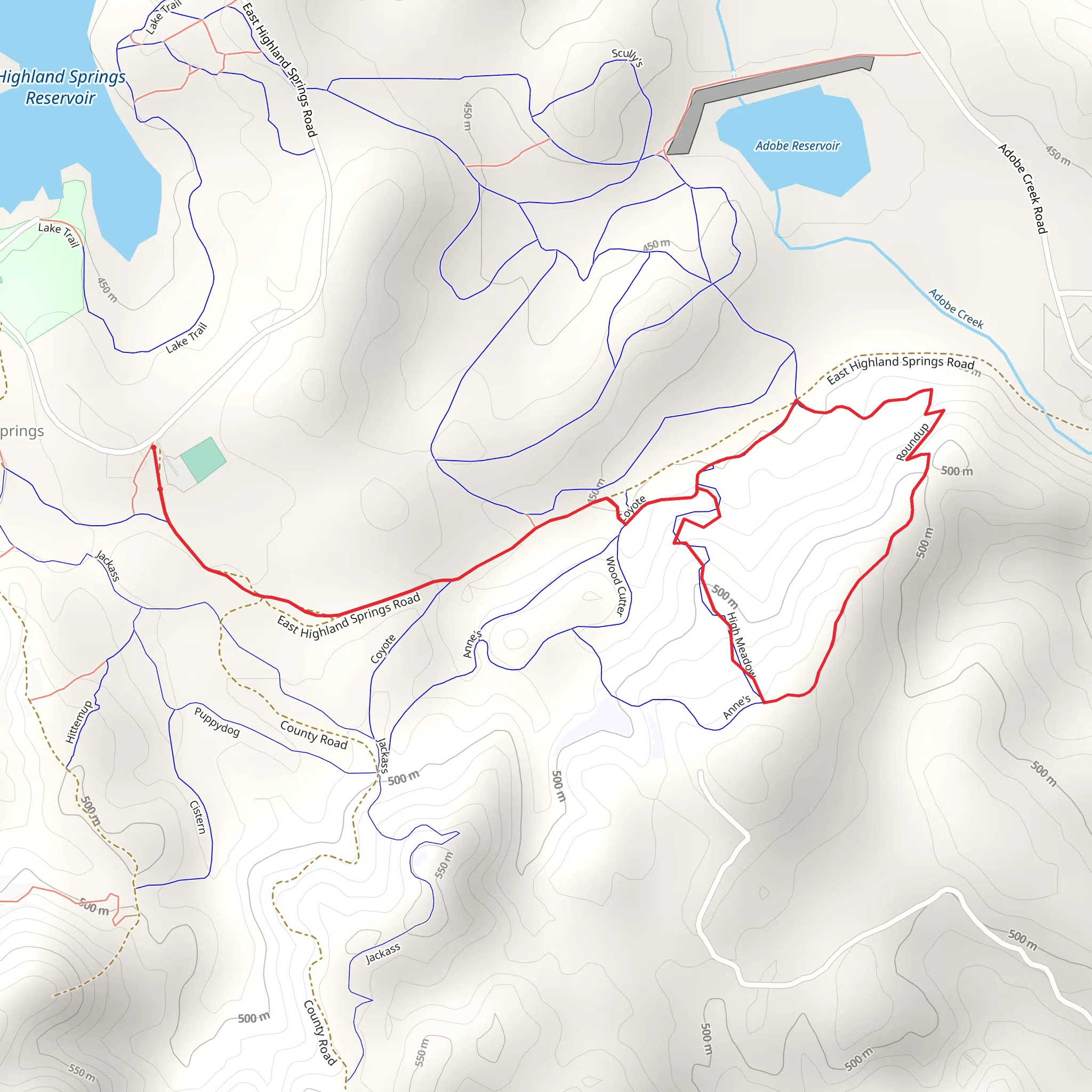 East Highland Springs Road Loop mobile static map