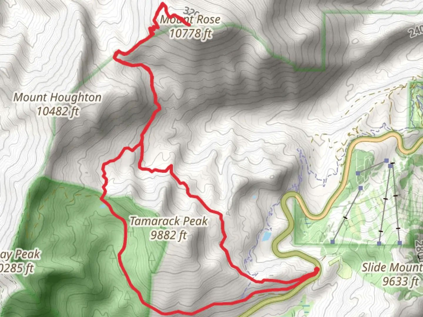 An image depicting the trail Mount Rose via Tahoe Rim Trail and its surrounding area.
