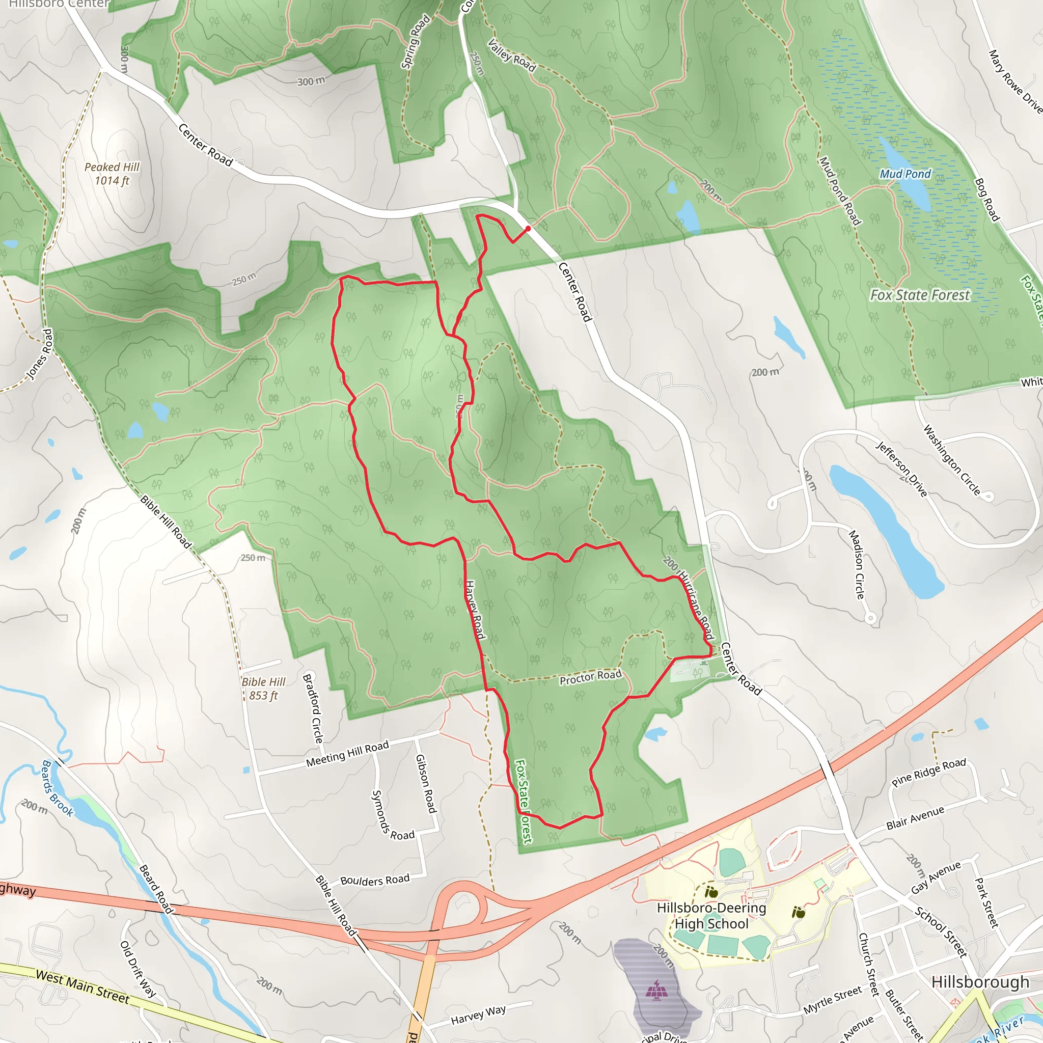 Fox State Forest Southern Loop Trail mobile static map