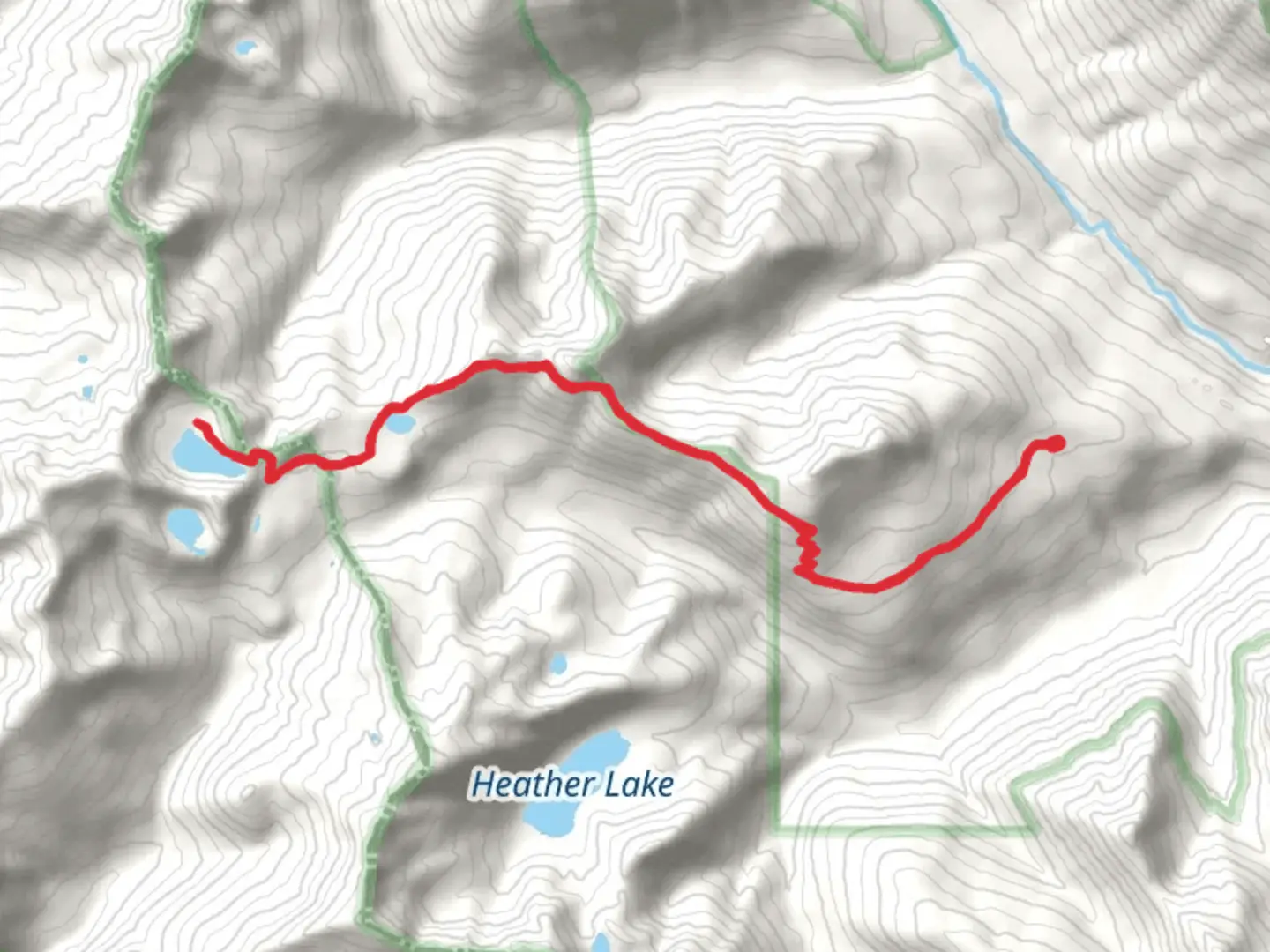 An image depicting the trail Pear Lake via Top Lake Trail and its surrounding area.