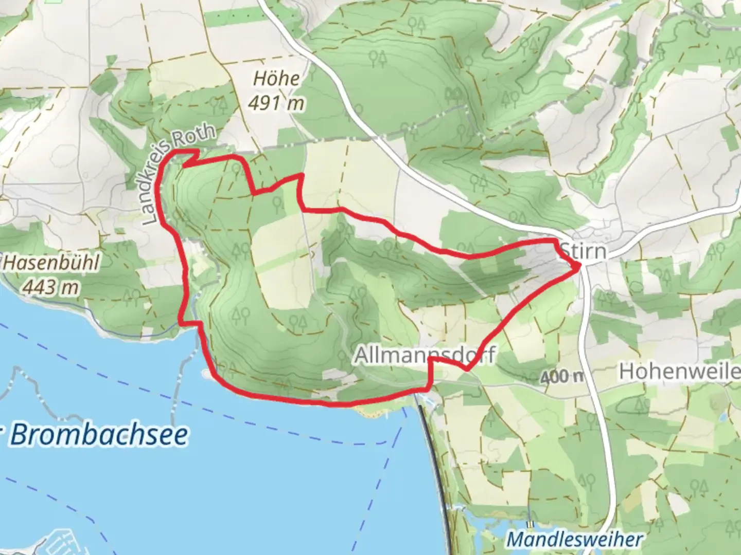 An image depicting the trail Pleinfeld 85 and its surrounding area.