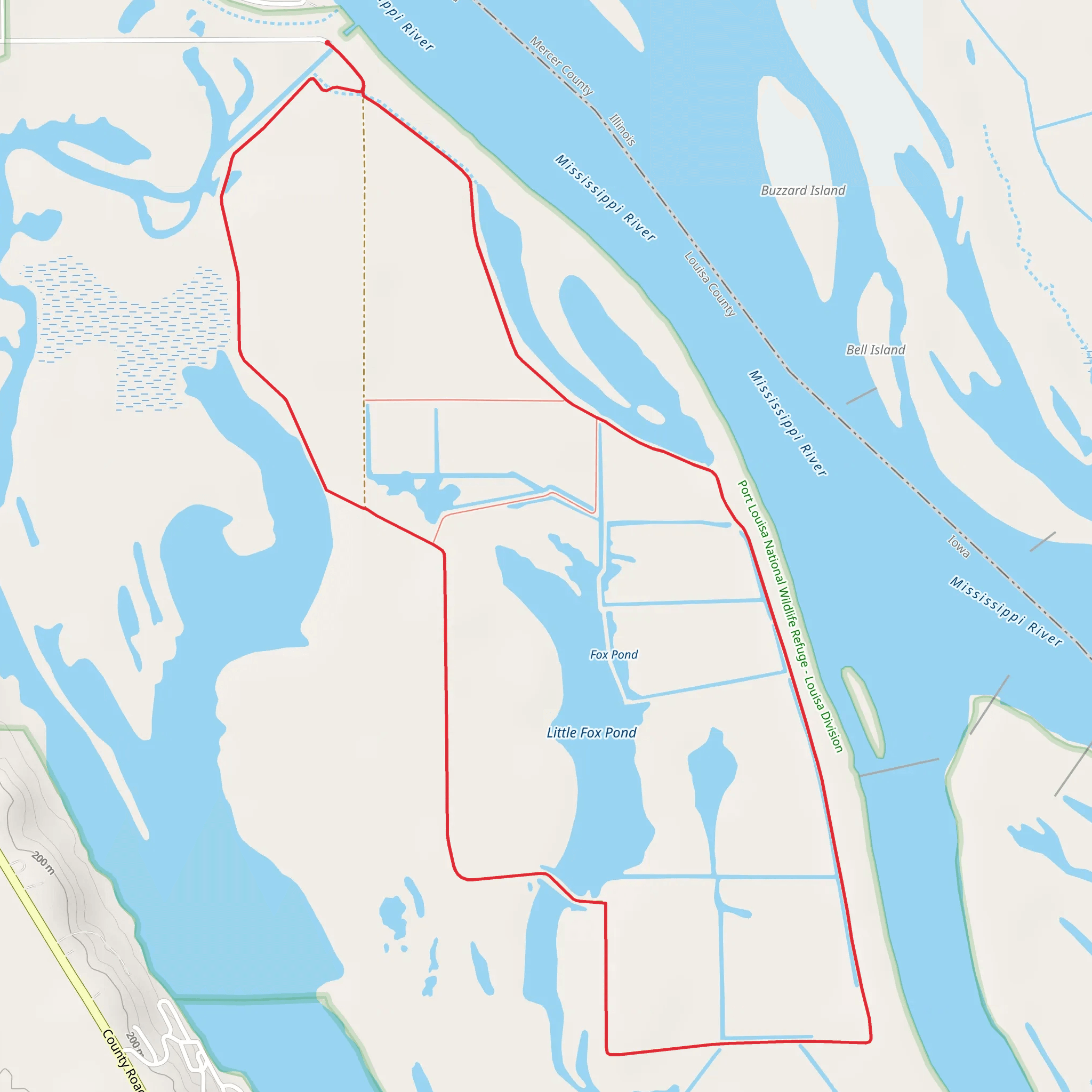Fox Pond and Little Fox Pond Loop mobile static map