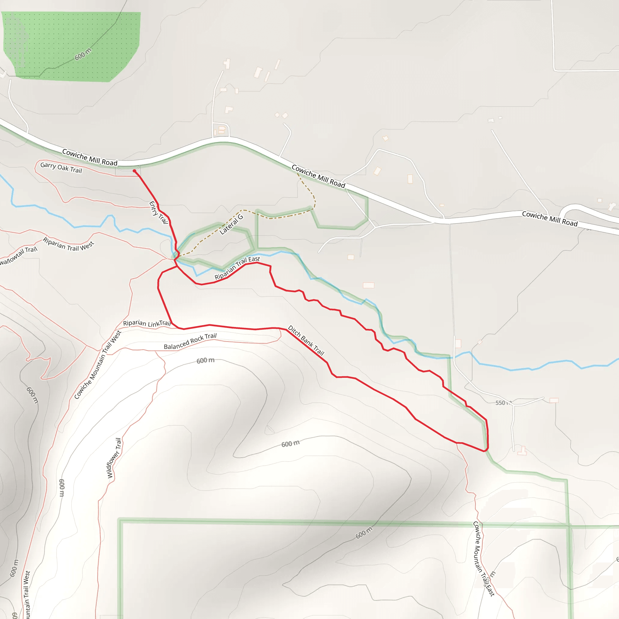 Riparian East and Ditch Bank Loop Trail mobile static map