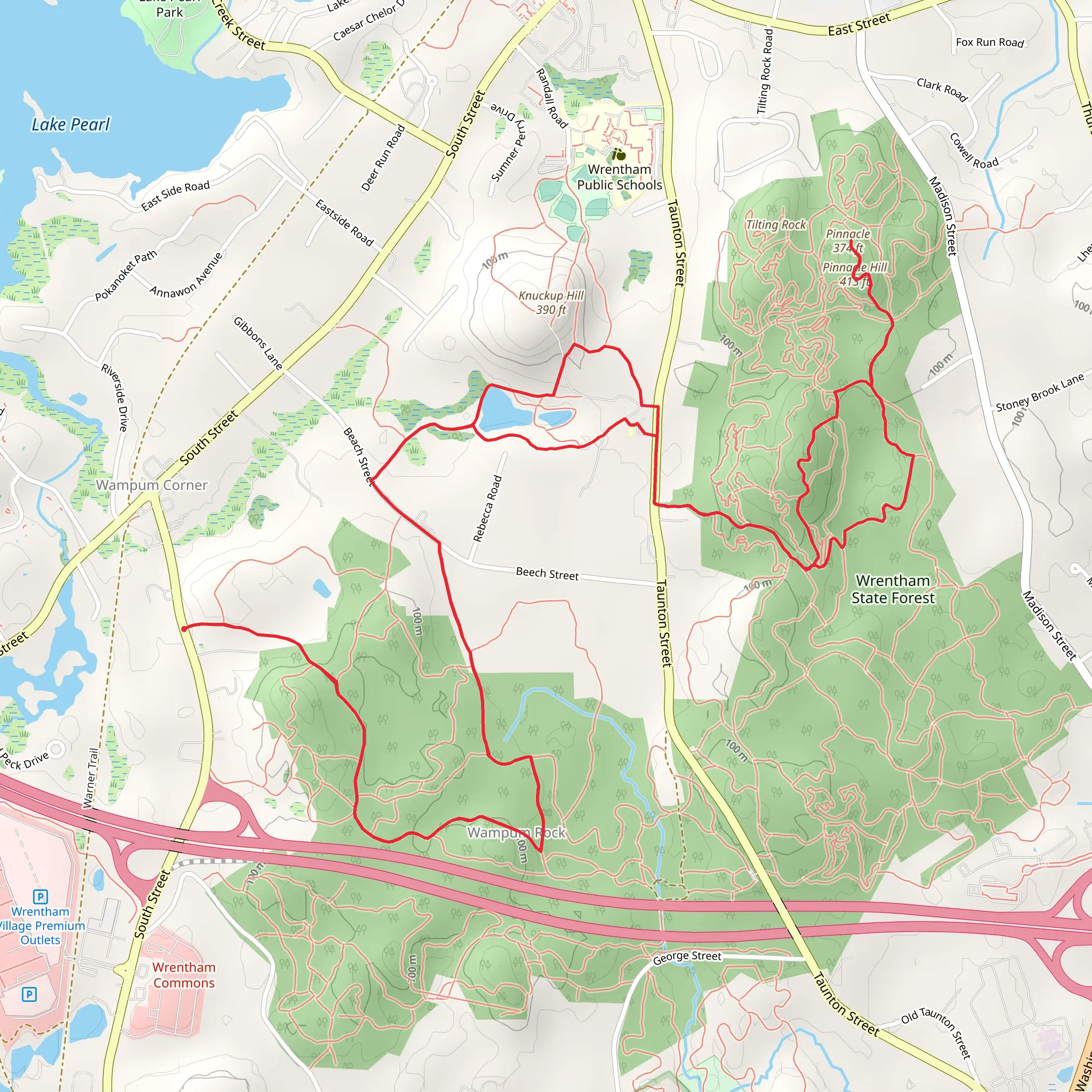 Pinnacle Hill via Warner Trail mobile static map
