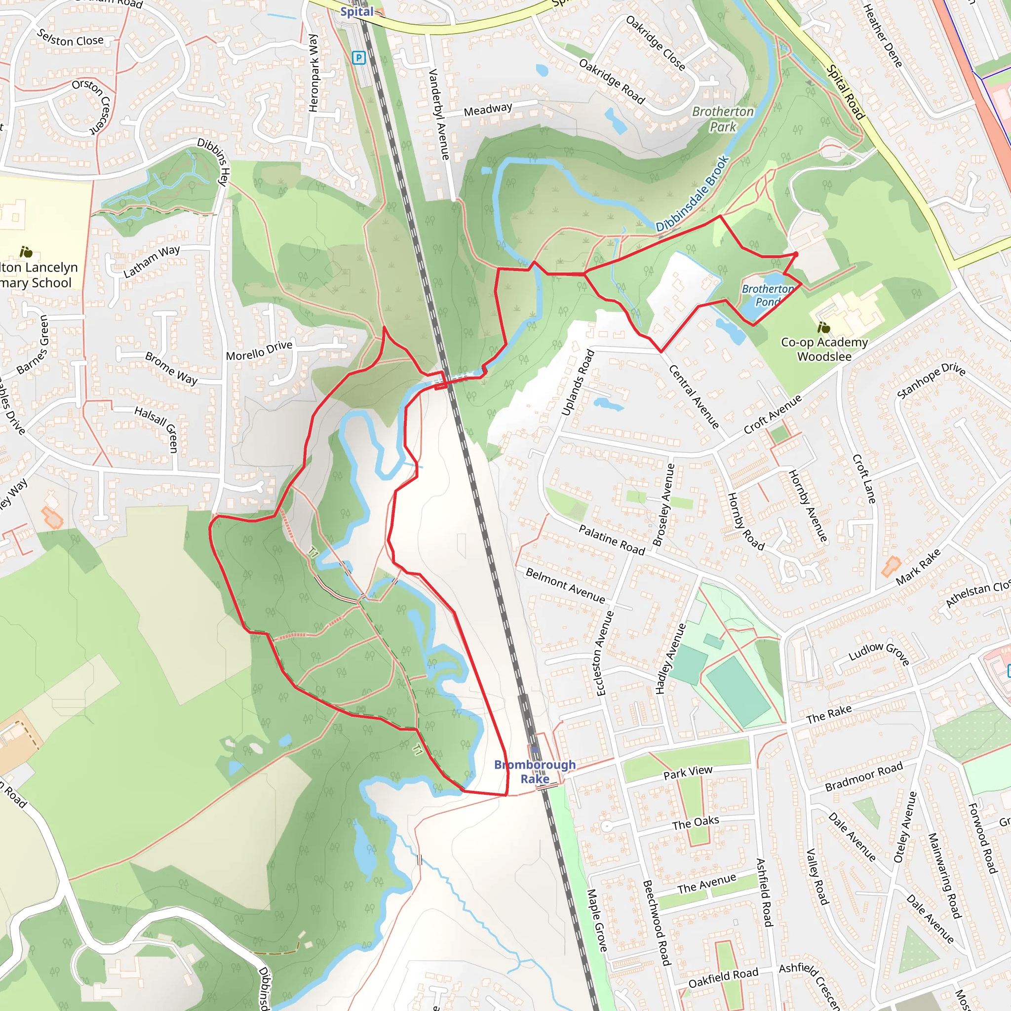 Brotherton Park Loop mobile static map