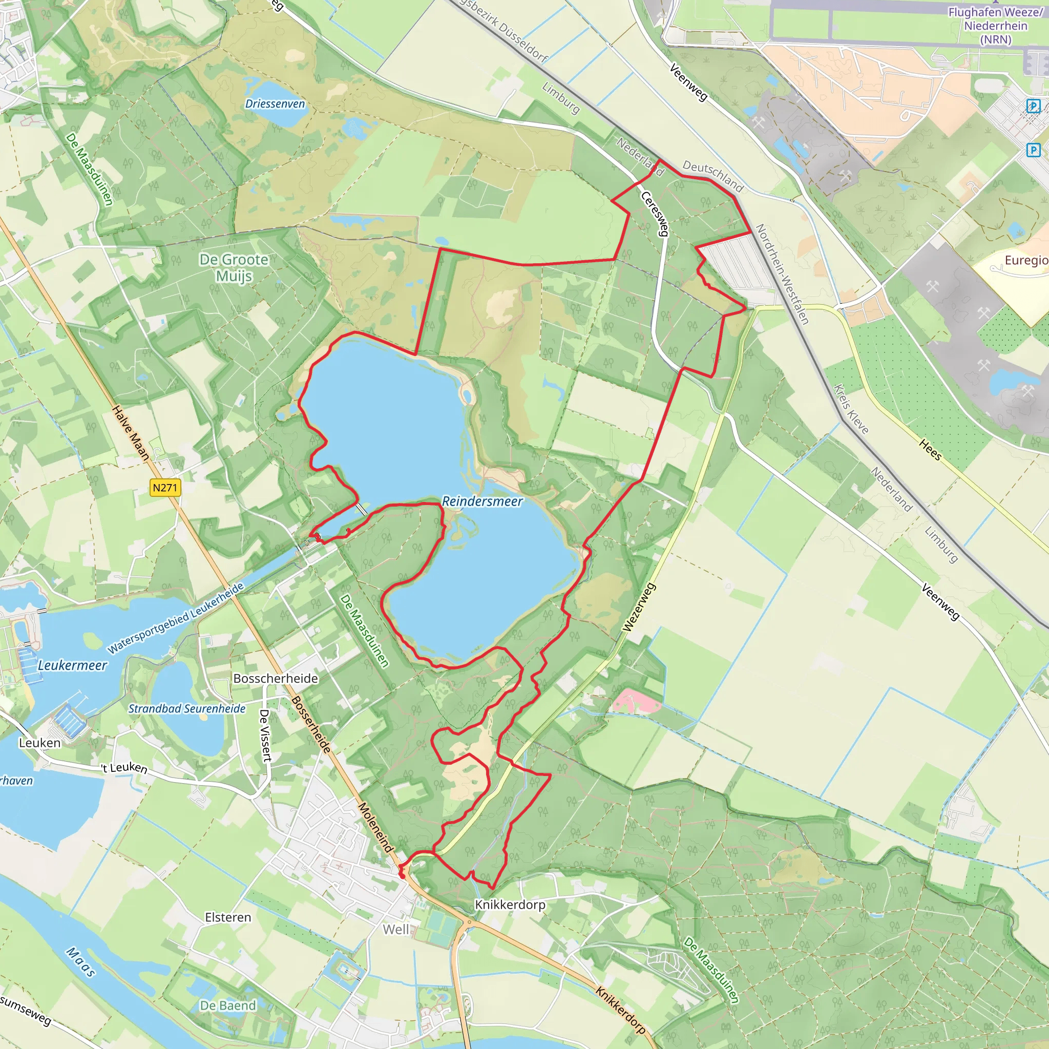 Reindersmeer and Wolfsvensche Berg via Reinderslooi Weg mobile static map
