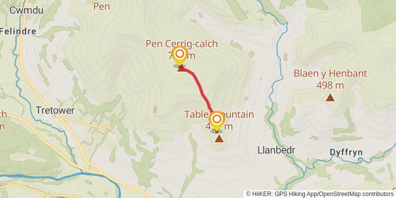 Beacons Way spur 1 Map