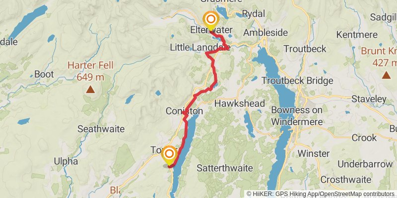 Cumbria Way stage 2 Map