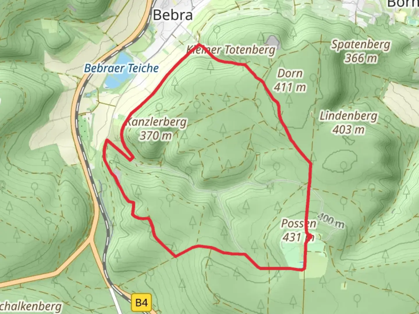 An image depicting the trail Possen Rundweg and its surrounding area.