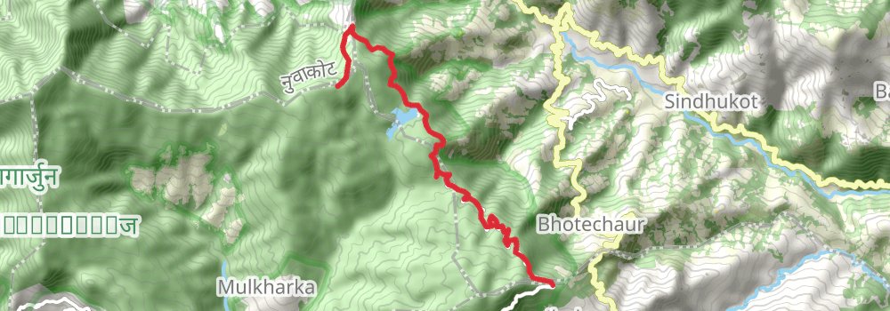 Chisapani - Nagarkot Trek stage 2 Map