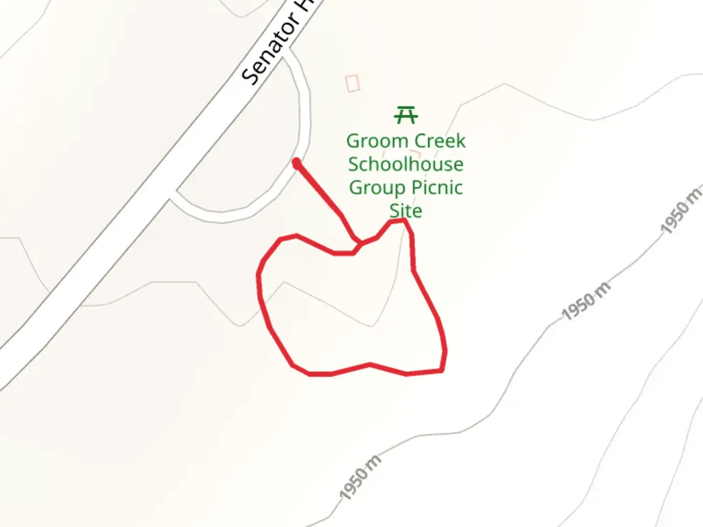 An image depicting the trail Groom Creek Nature Trail for the Blind Loop and its surrounding area.