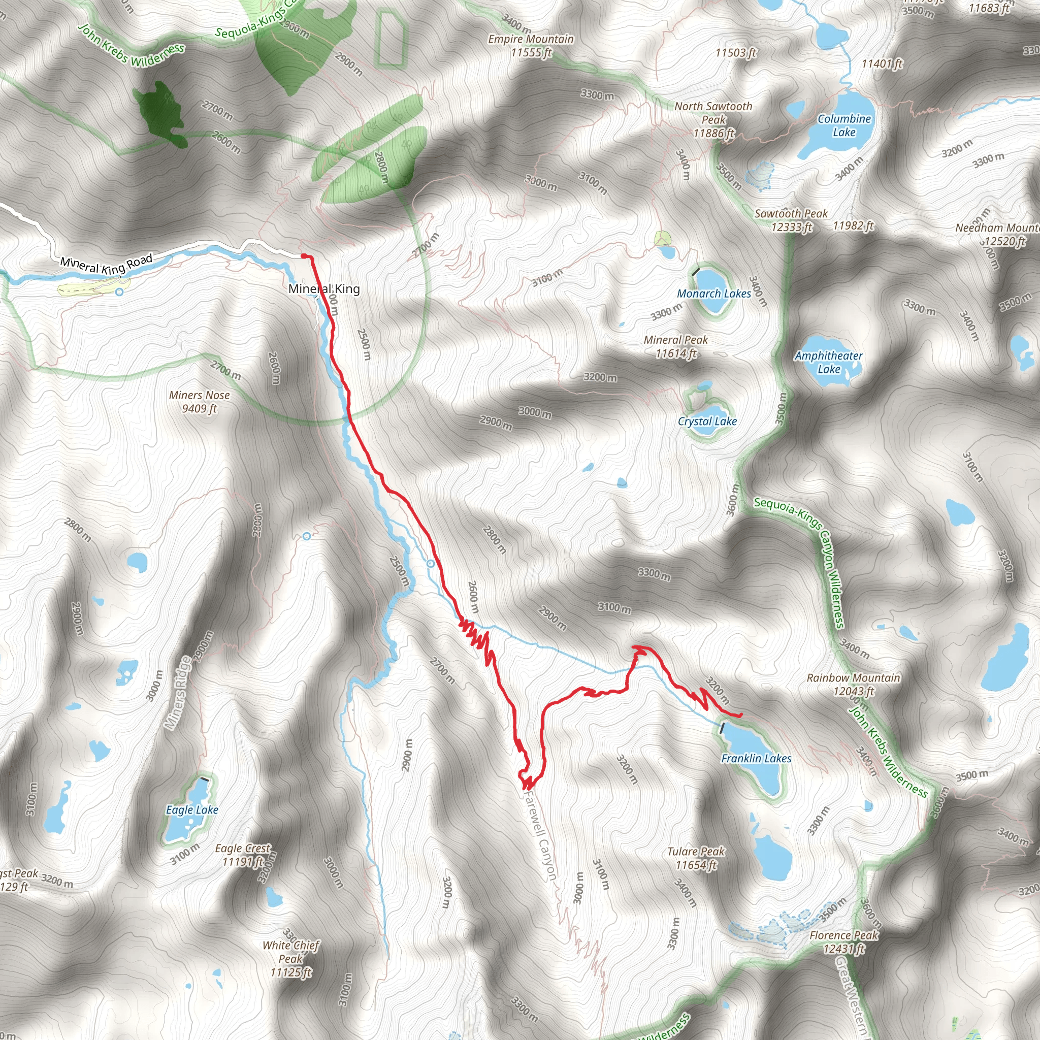 Mineral King Road mobile static map