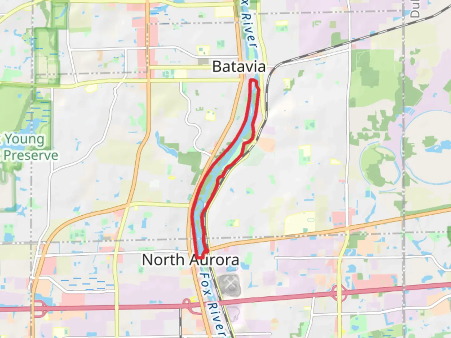 An image depicting the trail Fox River Trail and Lippold Park Loop and its surrounding area.