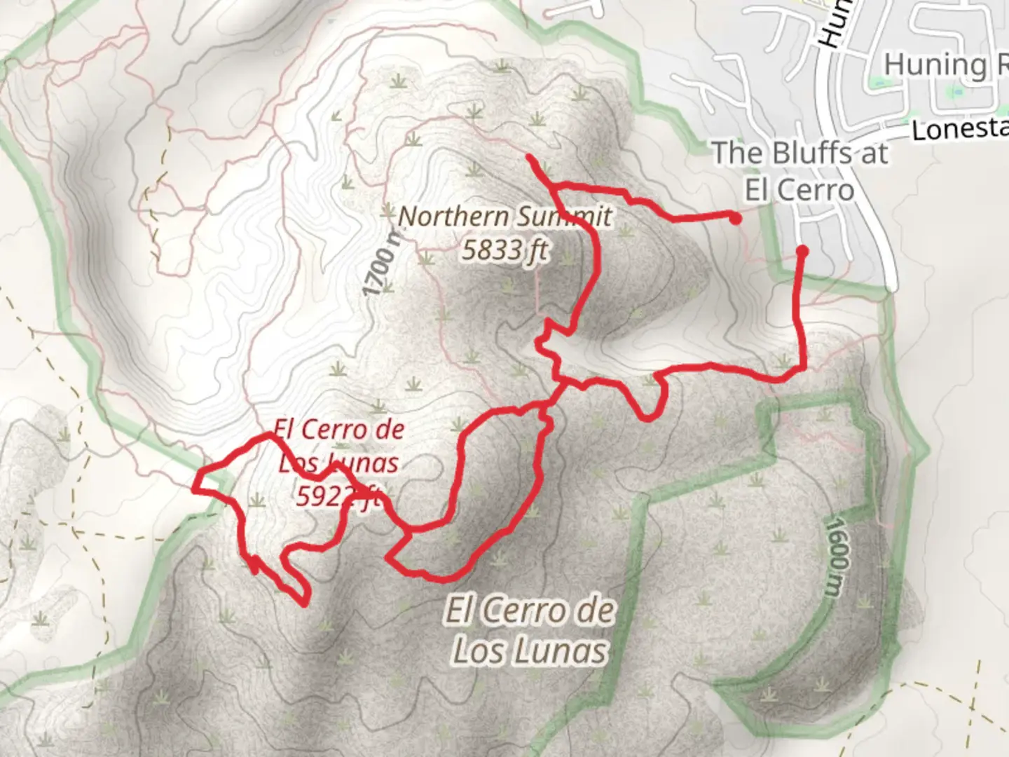 An image depicting the trail Overlook and El Cerro de Los Lunas Loop Trail and its surrounding area.