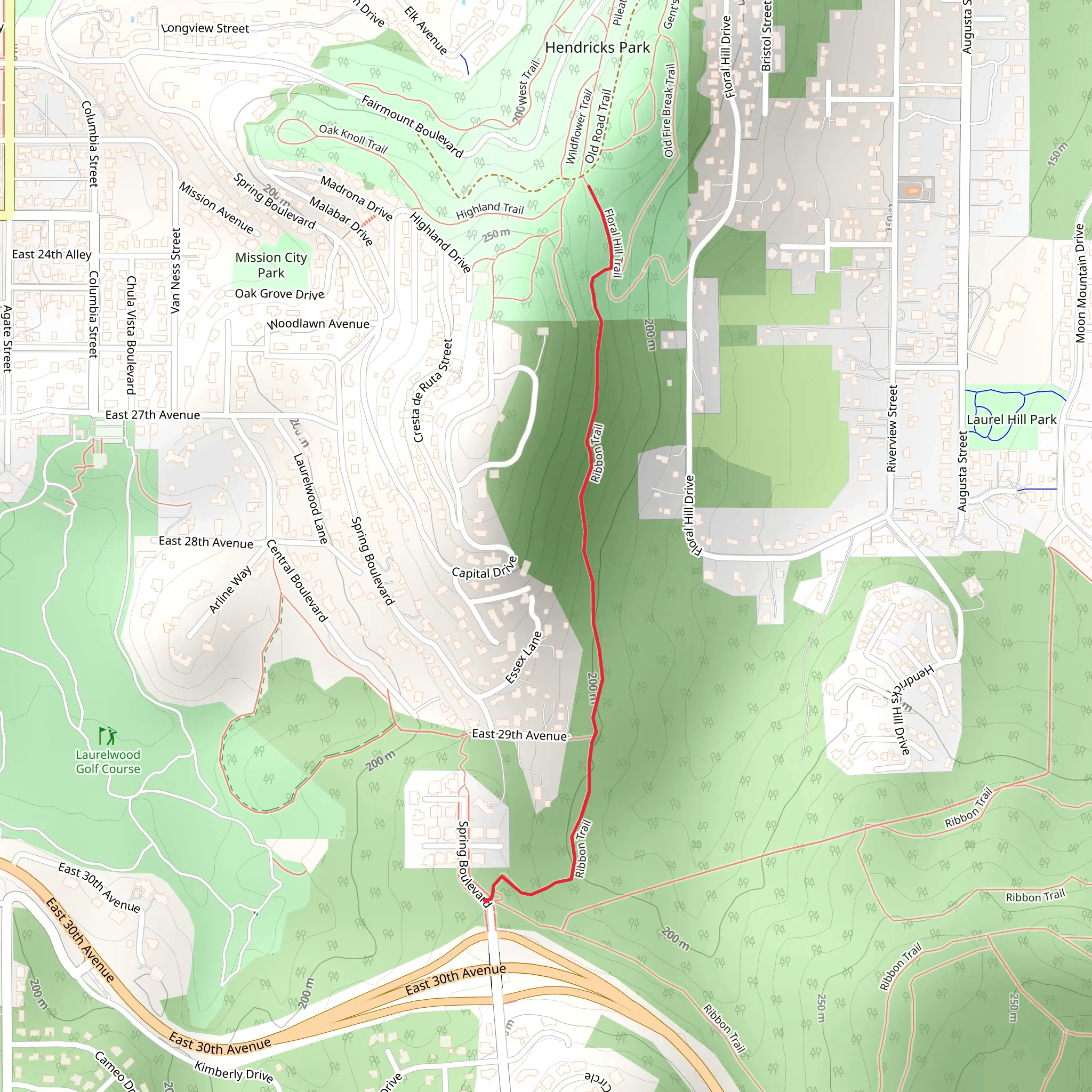 Floral Hill Trail mobile static map