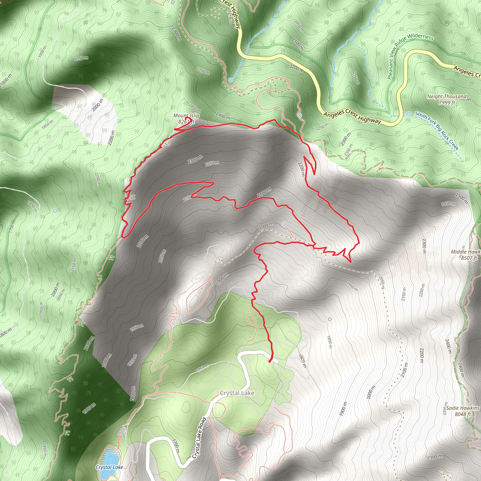 Mount Islip Big Cienega Loop mobile static map