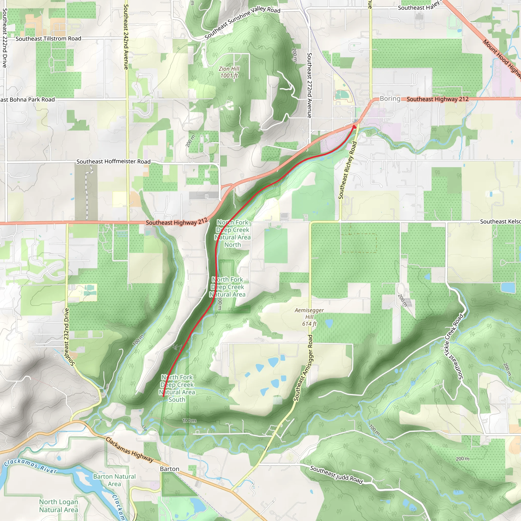 Cazadero Trail mobile static map