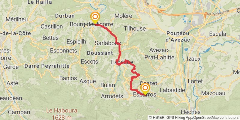 GR 78 - Sentier de Piémont stage 17 Map