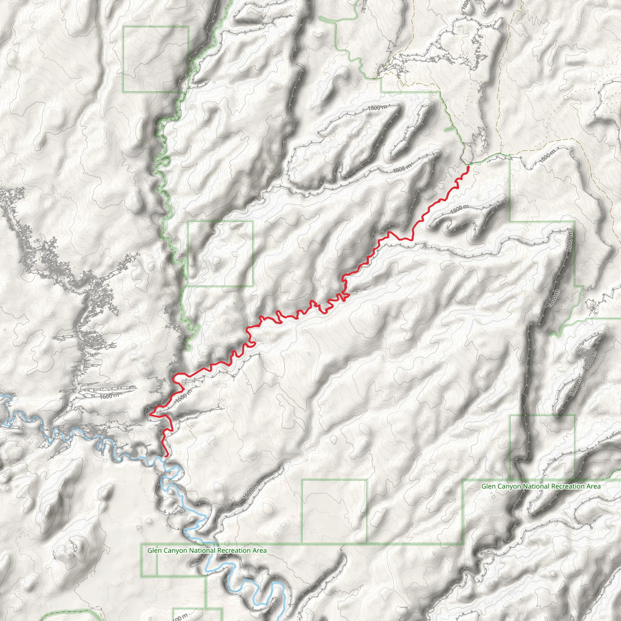 Little Death Hollow Trail Out and Back mobile static map
