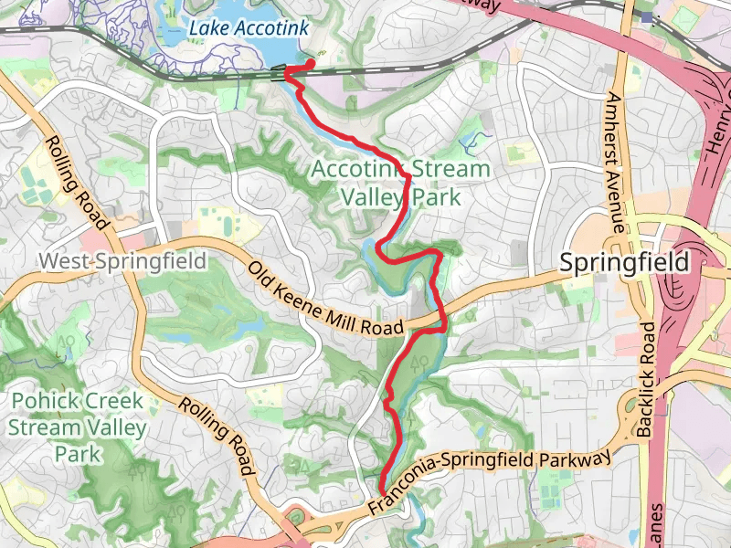 Cross County Trail from Lake Accotink