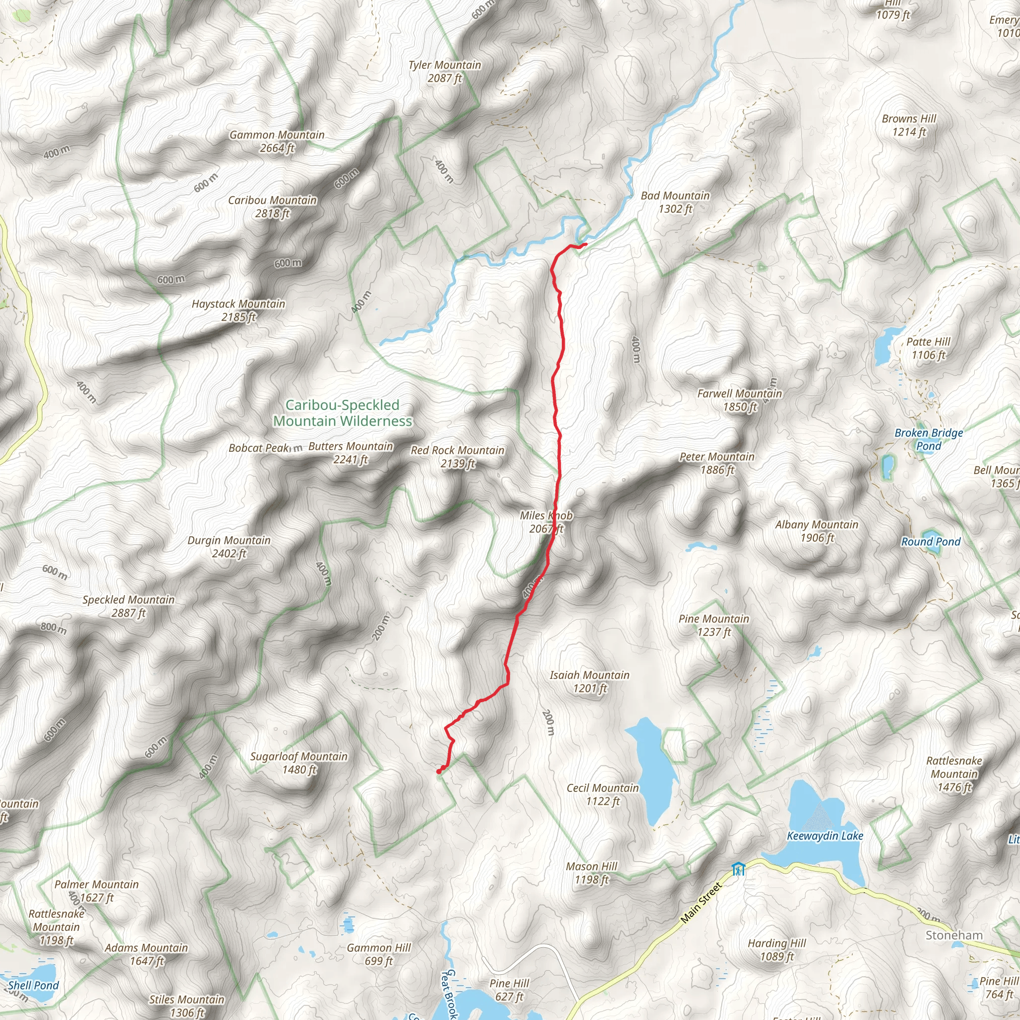 Miles Notch Trail mobile static map