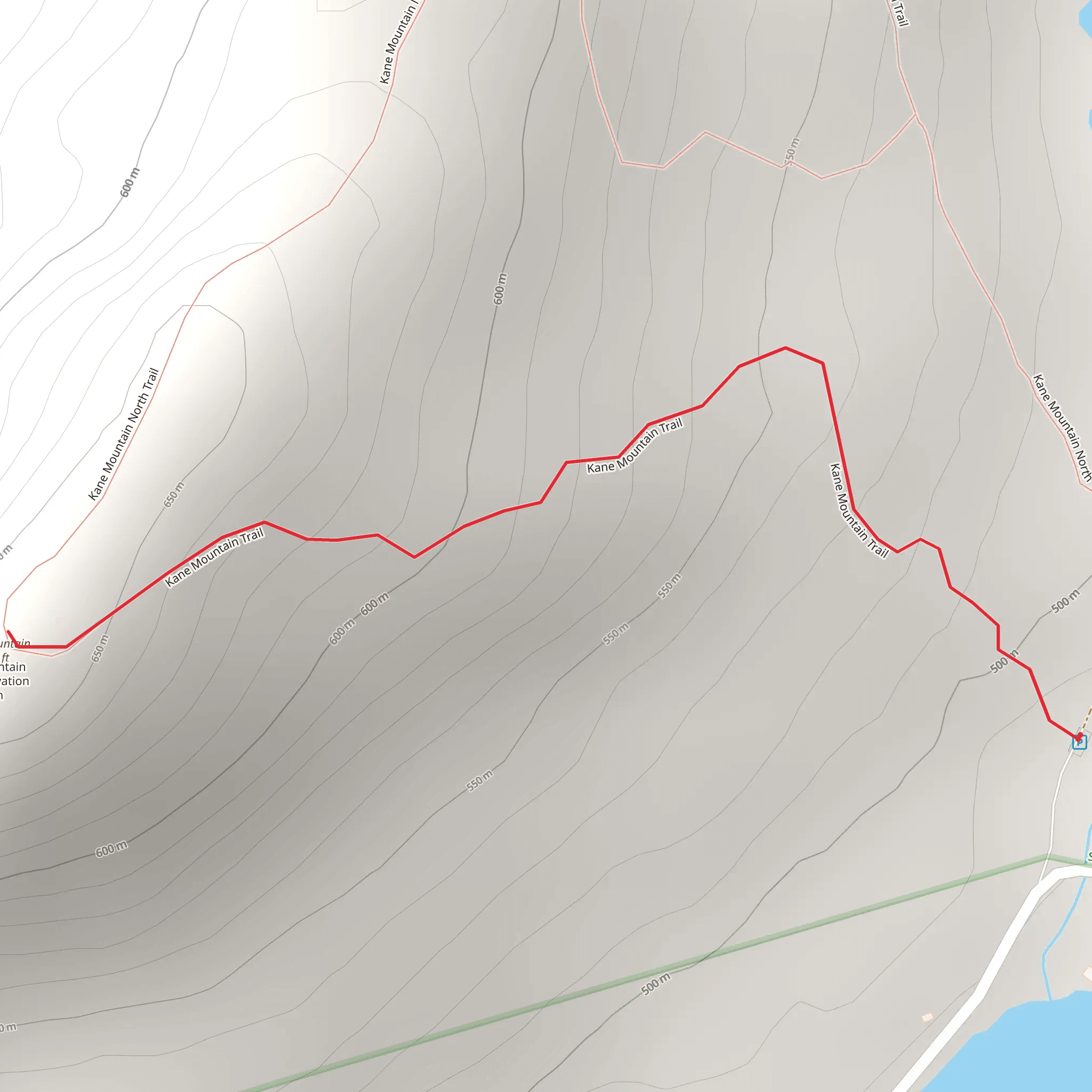 Kane Mountain Trail mobile static map