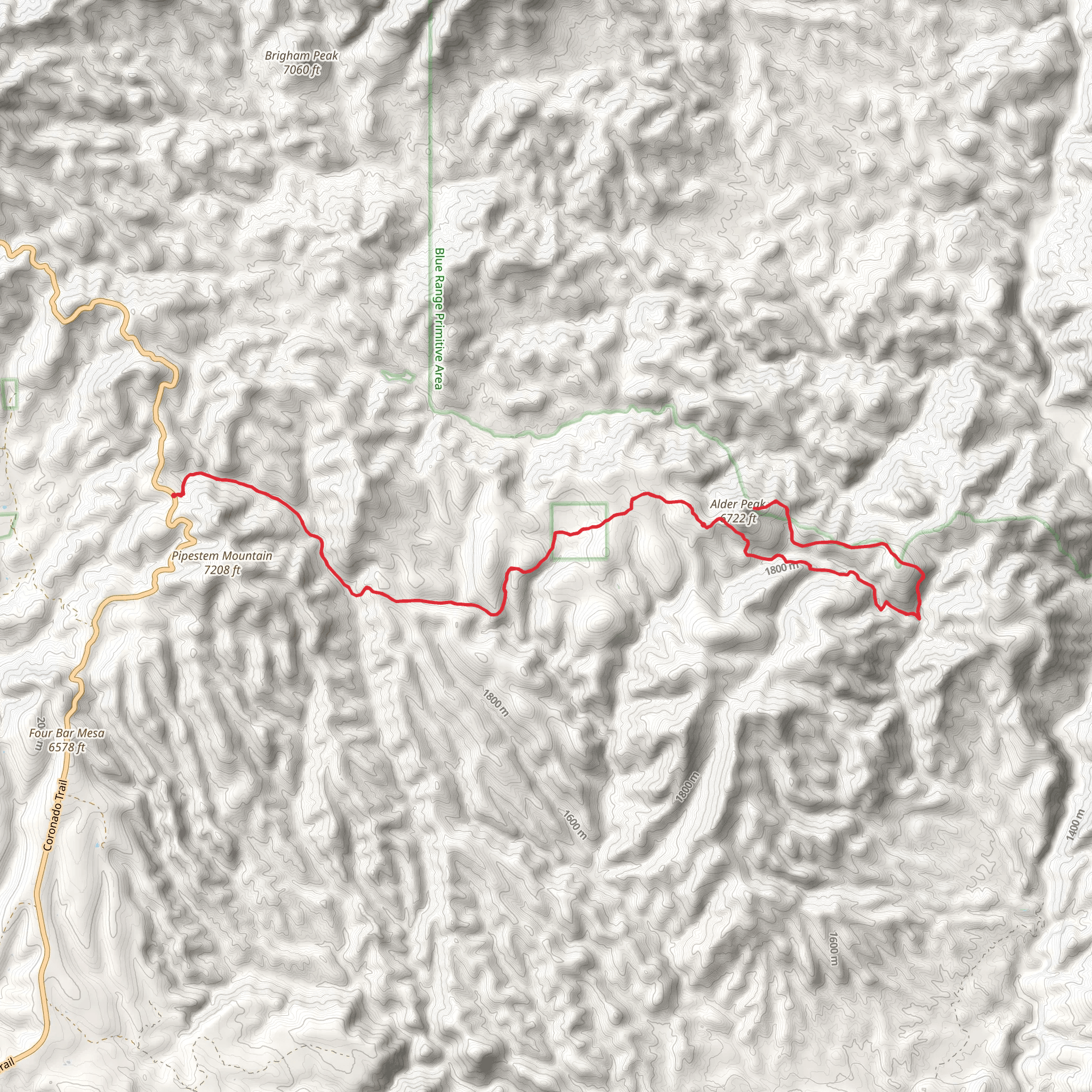 Alder Peak via Pipestem Trail mobile static map